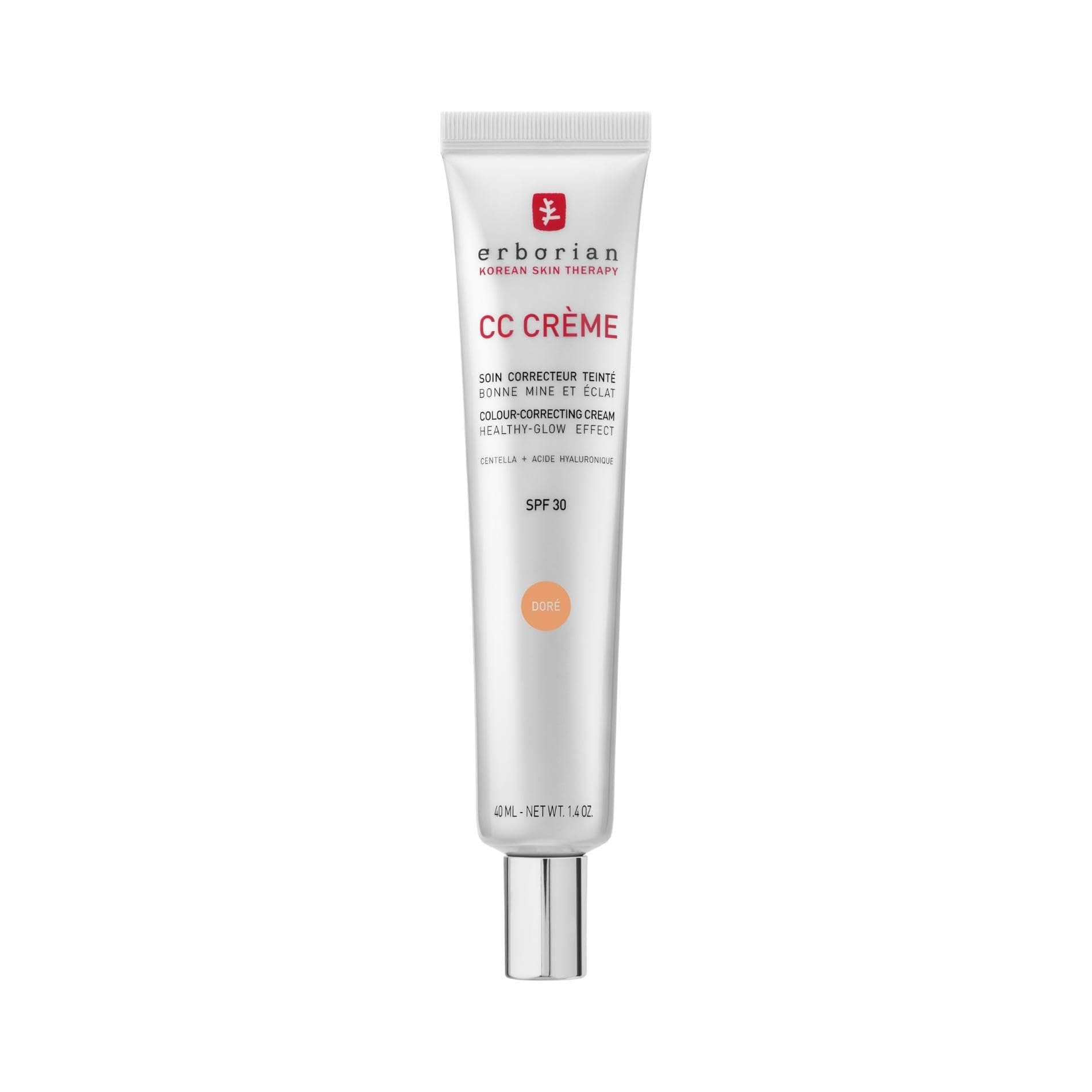 Erborian - CC Crème con Centella Asiática - Crema Facial Iluminadora de Alta Definición y Maquillaje - Protección Solar SPF 30 - Cosmética Coreana - Doré 40ml