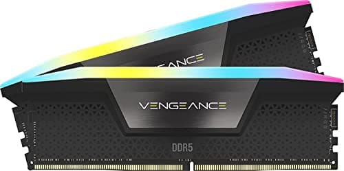 CORSAIR Vengeance RGB DDR5 RAM 64GB (2x32GB) 6000MHz CL30 Intel XMP Compatible iCUE Computer Memory – Black (CMH64GX5M2B6000C30)