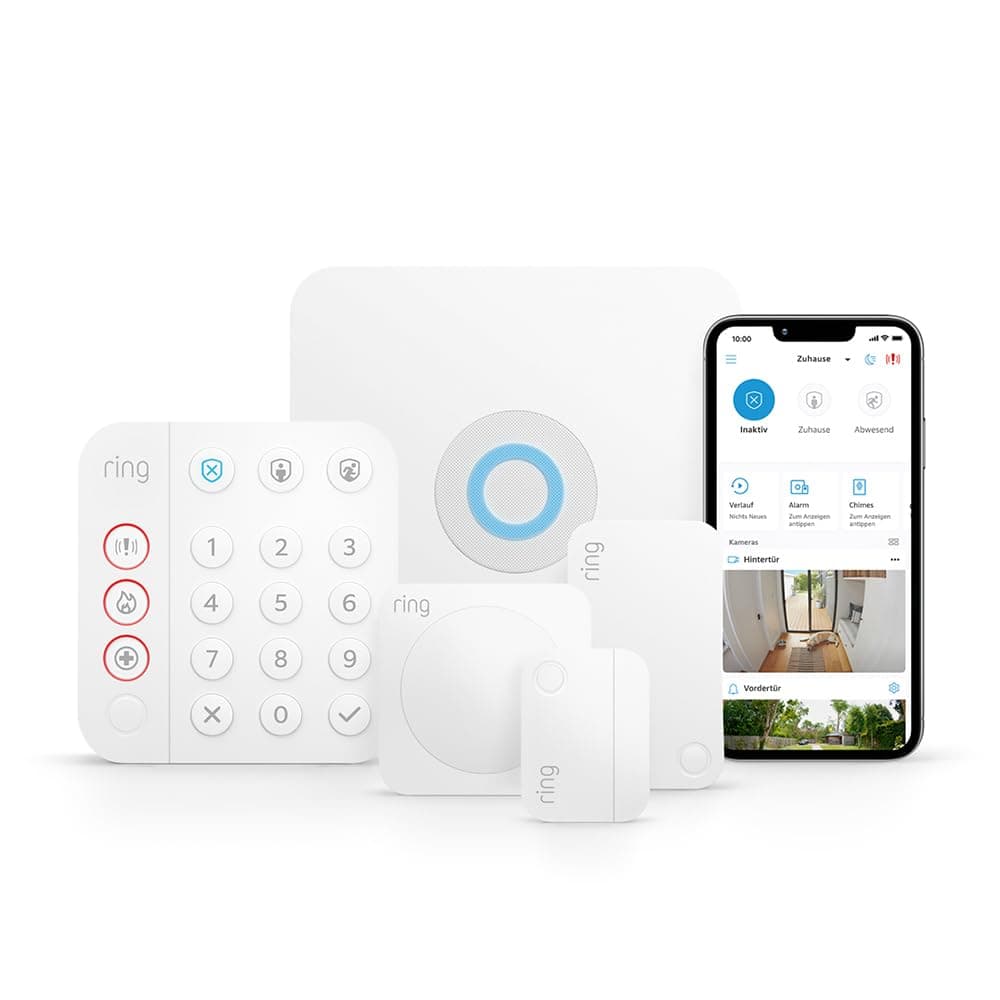 Ring Alarm-Set - S | Alarmanlage für Haus & Wohnung mit WLAN und Sensoren | Alarm-Benachrichtigungen direkt auf dein Smartphone | haustierfreundlich | Funktioniert mit Alexa