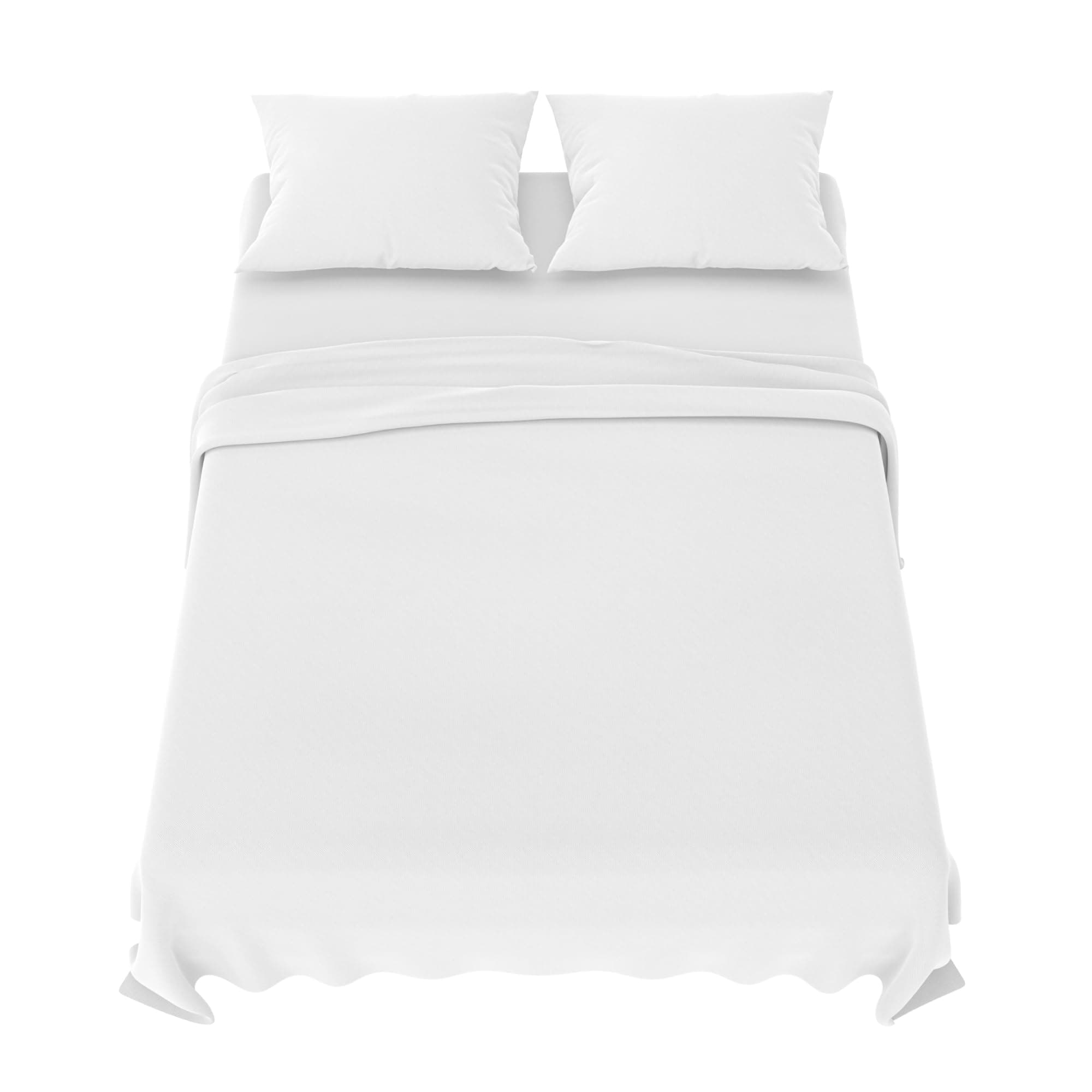 Dreamzie Lenzuola Una Piazza e Mezza 140x200 cm - Completo Lenzuola 4 Pezzi in Microfibre - Lenzuolo con Angoli - Lenzuola Sopra - 2 Federa 65x65 - Lenzuola Una Piazza e Mezza 140x200cm Bianco