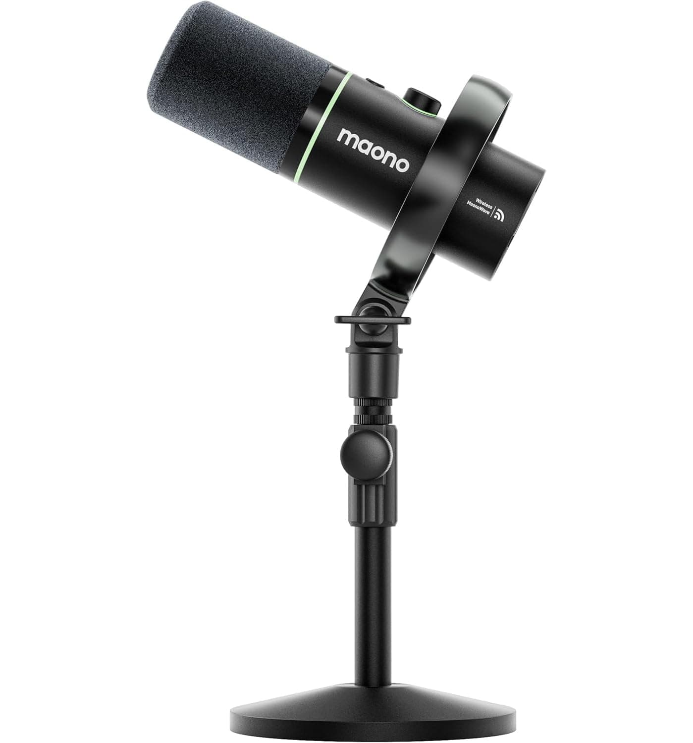 MAONO PD200W - Micrófono híbrido de Podcast inalámbrico para PC, micrófono dinámico XLR USB con trípode de Mesa, Software, reducción de Ruido, para Streaming, grabación Vocal, creación de Contenido y
