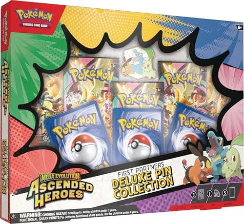 Pokémon TCG: Mega Evolution—Ascended Heroes First Partners Deluxe Pin Collection (3 Foil Promo Cards, 1 Deluxe Pin & 5 Booster Packs)