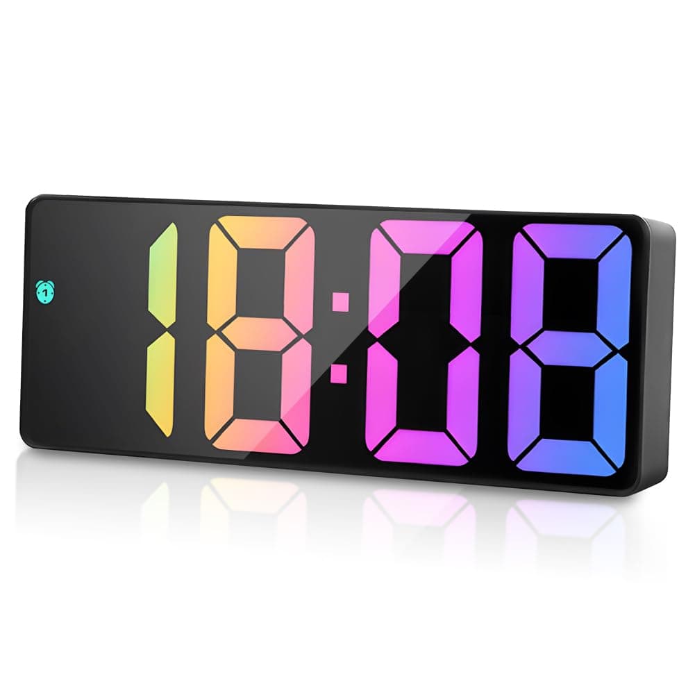 flintronic Sveglia Digitale da Comodino, Sveglia da Comodino, con Temperatura, Svegli Digitale da Comodin con Snooze, Suoni e Luminosità Regolabile, USB e Alimentato a Batteria