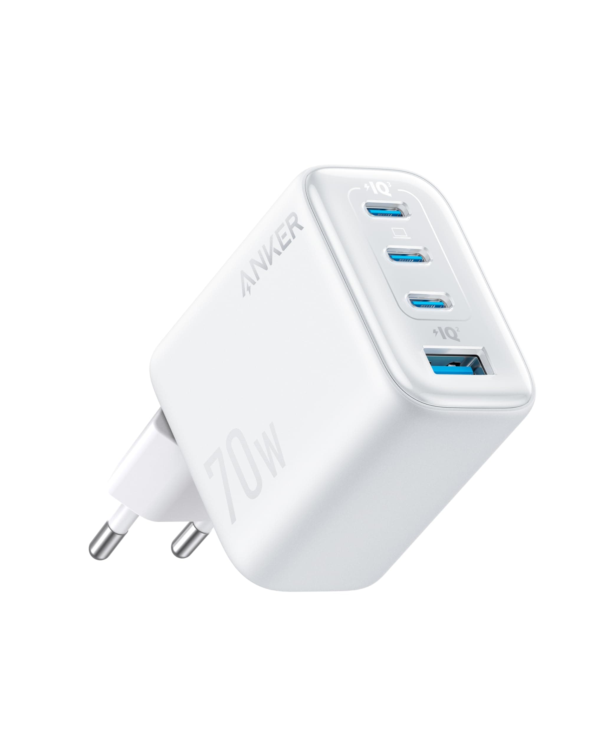 Anker Zolo 70W USB C Ladegerät, 4-Port-Netzteil mit ultraschnellen 70W, kompakt & stabil, für iPhone 16/15, MacBook Air, iPad, Pixel, Galaxy u.v.m. (Kabel Nicht enthalten)