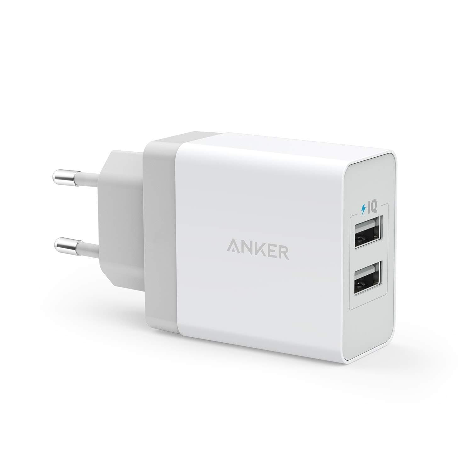 Anker 24W 2-Port USB Ladegerät, iPad ladegerät mit PowerIQ Technologie für iPhone 16/15 Serie, iPad, Galaxy, Nexus, HTC, Motorola, LG und viele mehr (Weiß)