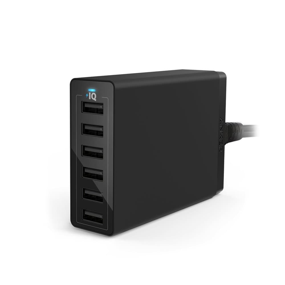 Anker 60W 6-Port USB Ladegerät, iPad Ladegerät für iPhone, iPad, Galaxy, Nexus, HTC, Nokia, Motorola und weitere (Schwarz)