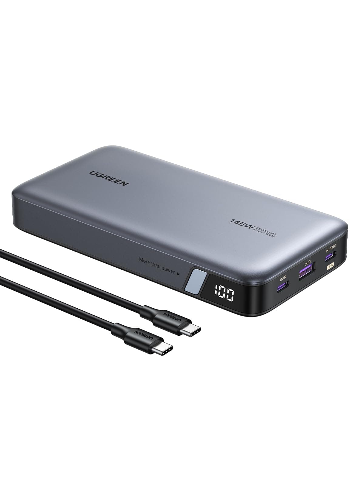 UGREEN Nexode 145W Power Bank 25000mAh Batería Externa USB C Carga Rápida PD3.1 140W 3 Puertos Cargador Portátil PC LED Compatible con iPhone 17 16 15 14 Plus Pro MAX Air Galaxy S25 S24 MacBook iPad