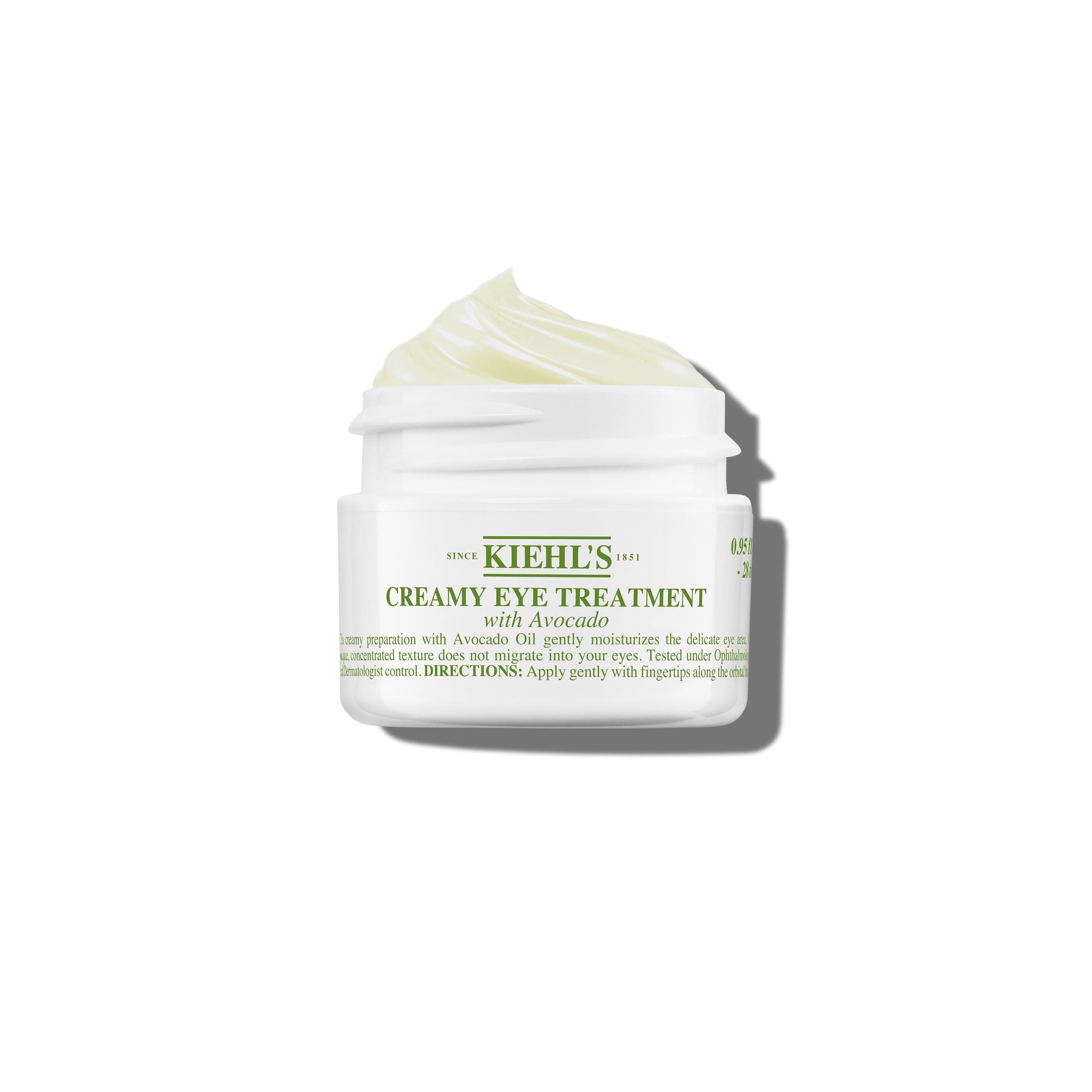 KIEHL'S Creamy Eye Treatment with Avocado, pflegende Augencreme mit Avocadoöl und Koffein, Feuchtigkeitscreme mildert trockenheitsbedinge Falten, Augenpflege für normale und empfindliche Haut