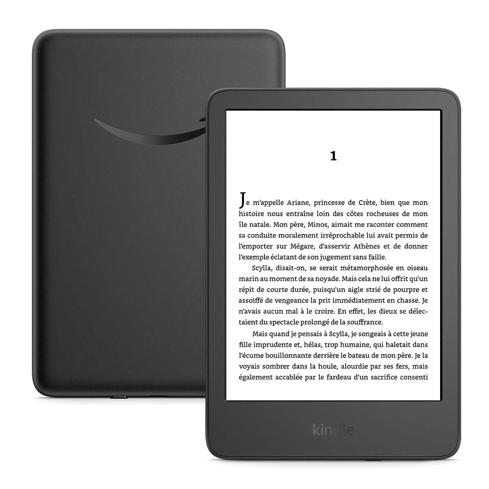 Amazon Kindle (Nouvelle génération) - Le plus léger et compact, avec écran antireflets, changements de page plus rapides et éclairage avant réglable - 16 Go - Avec publicités - Noir