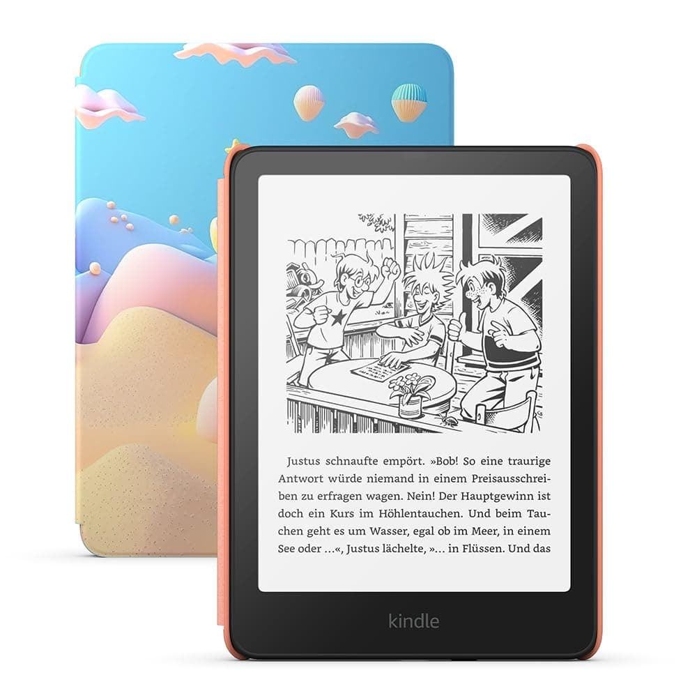 Amazon Kindle Paperwhite Kids (neueste Generation) – Größeres, blendfreies 7-Zoll-Display – Mit Kindle lesen Kinder durchschnittlich mehr als mehr als 45 Minuten – 16 GB – Tiefsee-Design