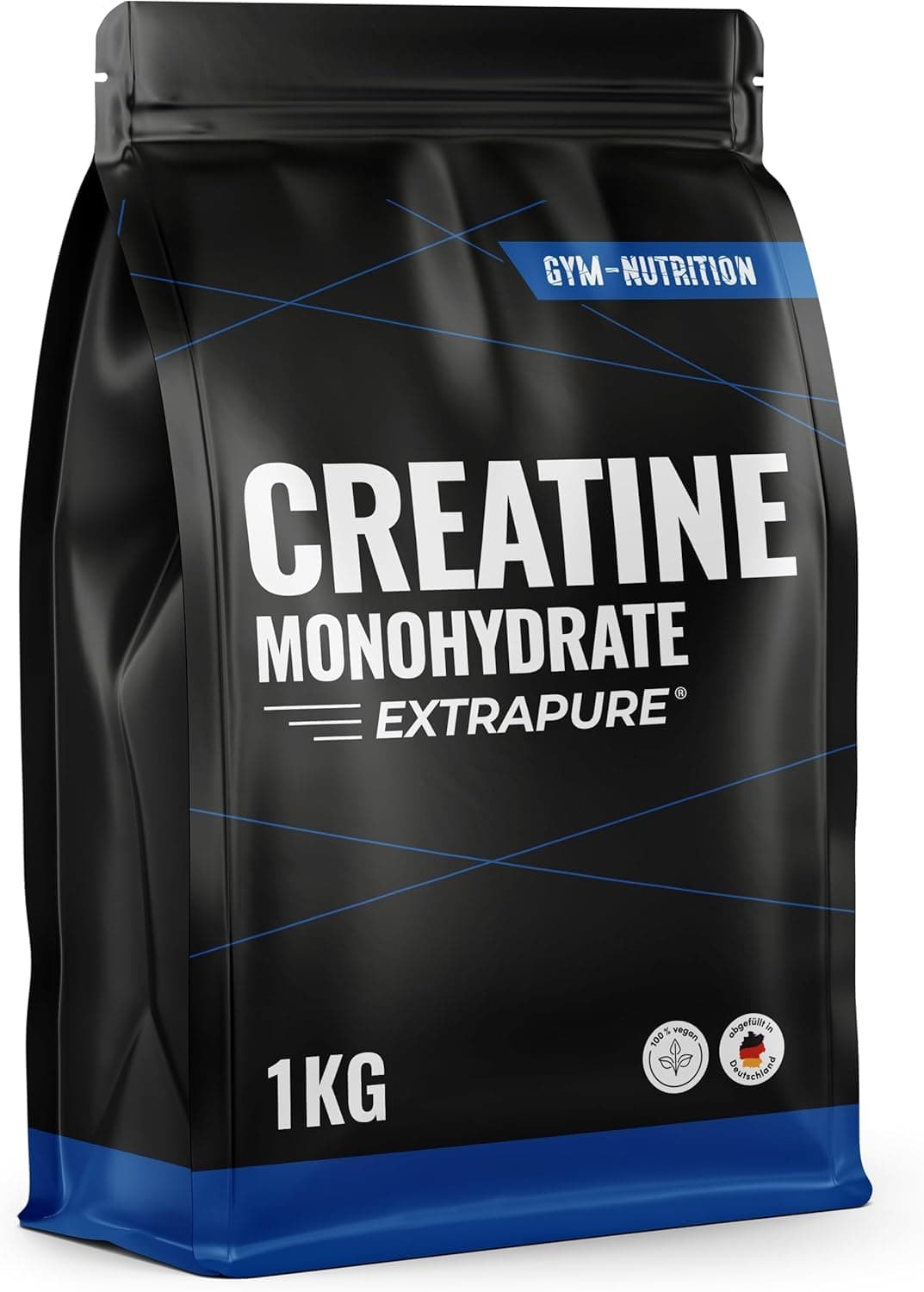 Creatine Monohydrate Poudre - 1kg / 1000g - Créatine Monohydrate avec Inuline - EXTRAPURE® - Vegan - Produit en Allemagne