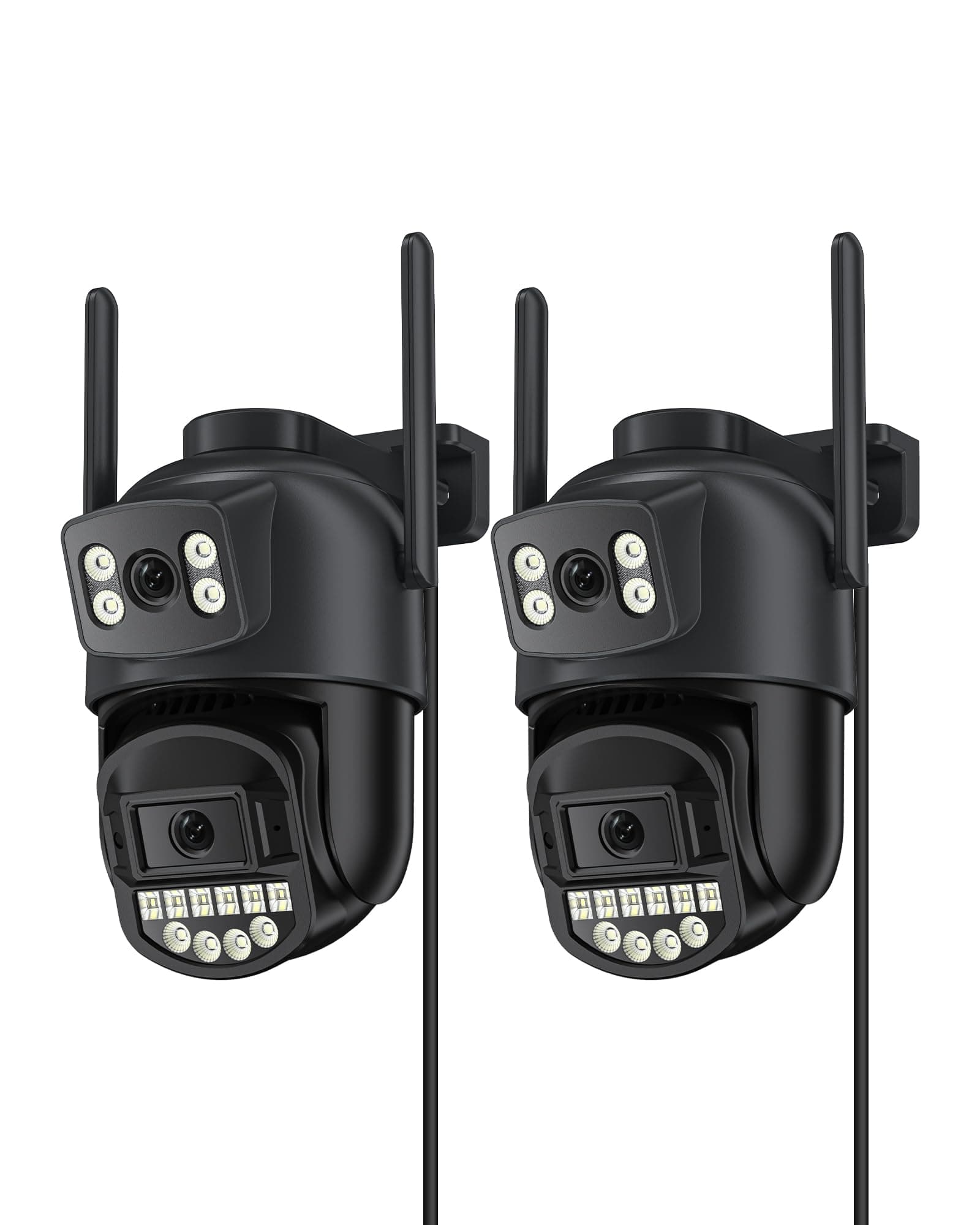 Reobiux Camara Vigilancia WiFi Exterior, Doble Lente 6MP,2.4/5Ghz,Camara Vigilancia,360°PTZ,Ethernet,Interior,Visión Nocturna,Two-Way Audio,Detección Humana,Cable 3m para Patio/Jardine/Garaje,IP66,2P