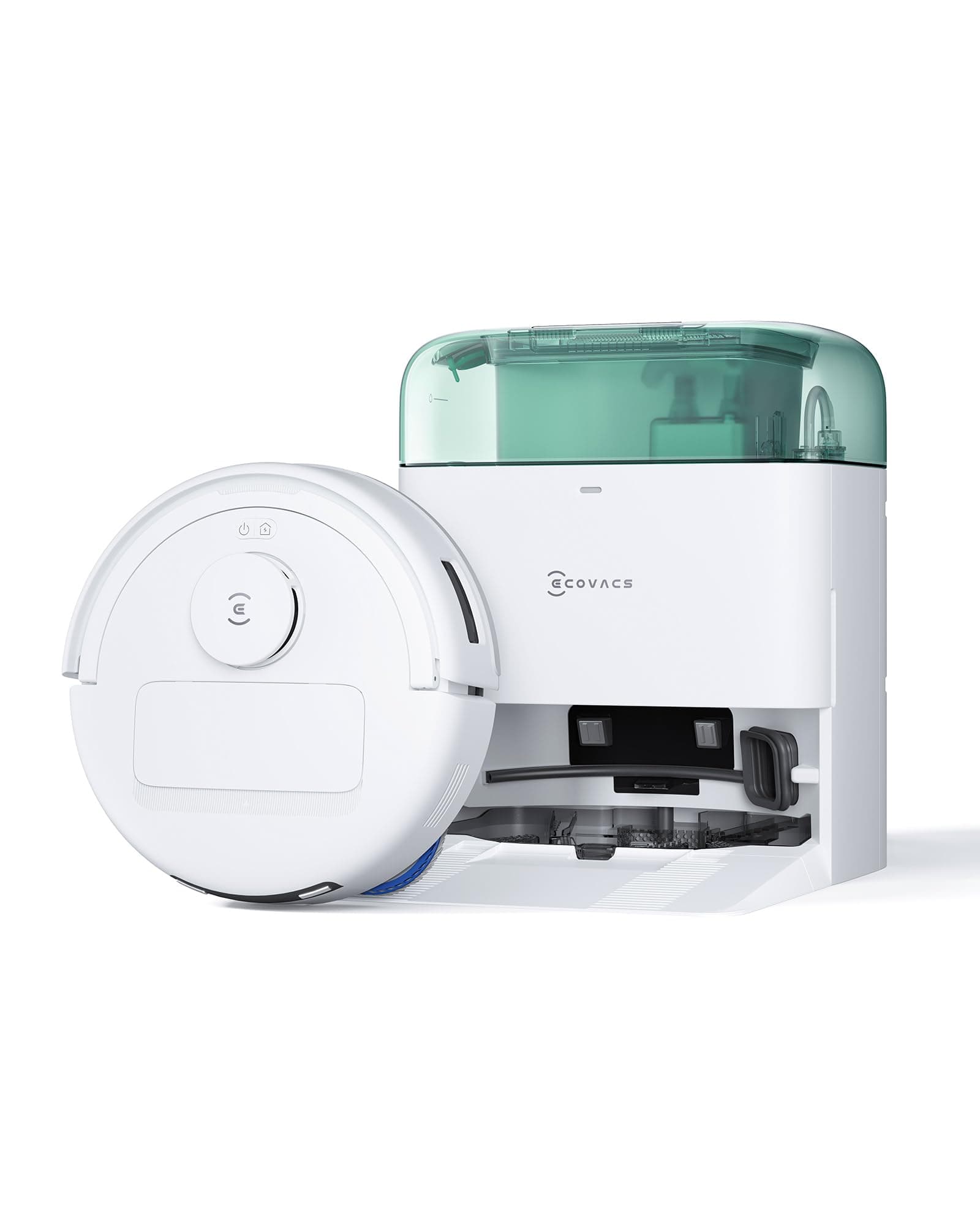 ECOVACS DEEBOT MINI Saugen/Wischen, 9.000 Pa Saugkraft, ZeroTangle 2.0, TrueMapping 2.0, 45 ℃ Heißlufttrocknung, Selbstentleerung, intelligente Tiefenreinigung, Selbstreinigung per Knopfdruck, Grün