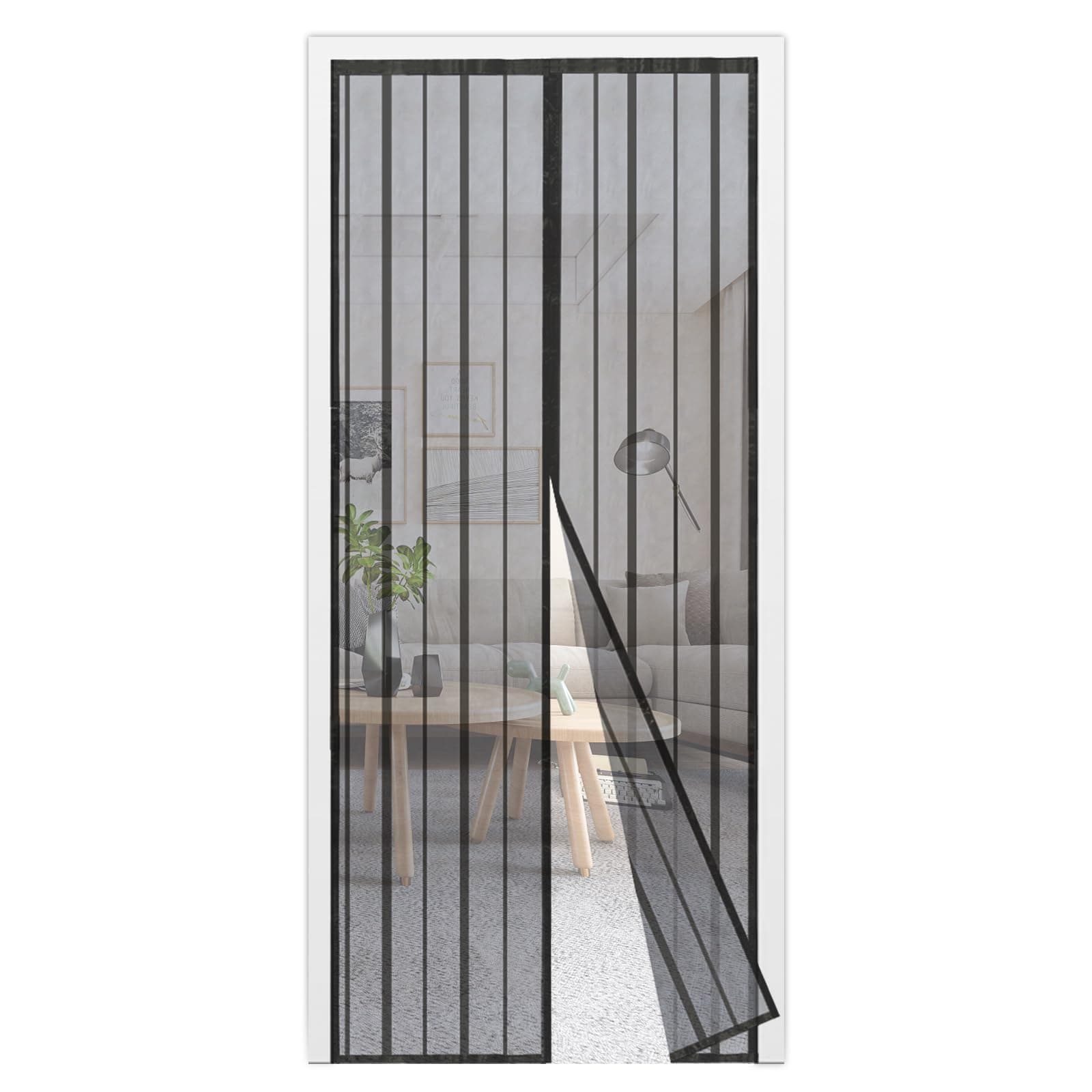 Sekey 145x225 cm Zanzariera Magnetica per Porta, anti Insetti, per Legno, Ferro, Porte in Alluminio, Facile da Installare, Non è Necessario Praticare Fori, Apertura e Chiusura Silenziosa, Nero