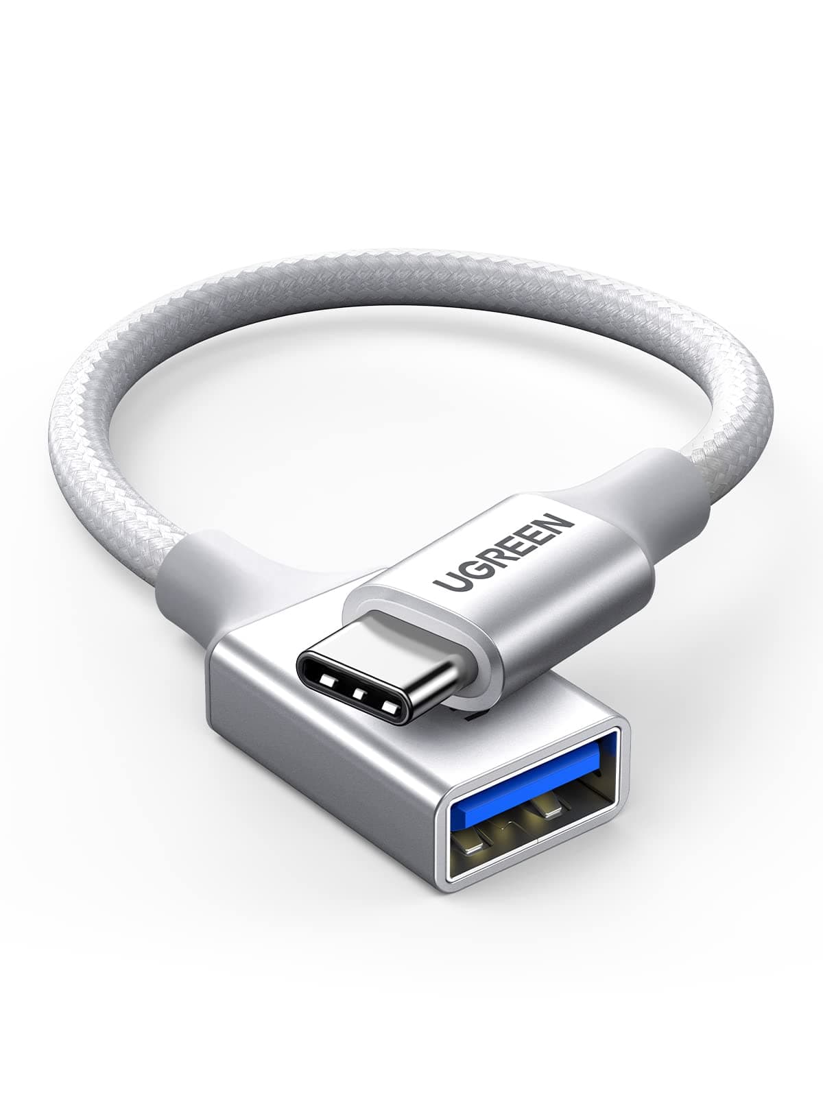 UGREEN Adapter USB C auf USB C OTG Adapter USB C OTG Kabel kompatibel mit iPhone 17 16 15 Serie/iPad Pro MacBook Pro/Mac mini/Air Galaxy S24 S23 Serie P50 P40 P30 Mate Serie usw (Silber)