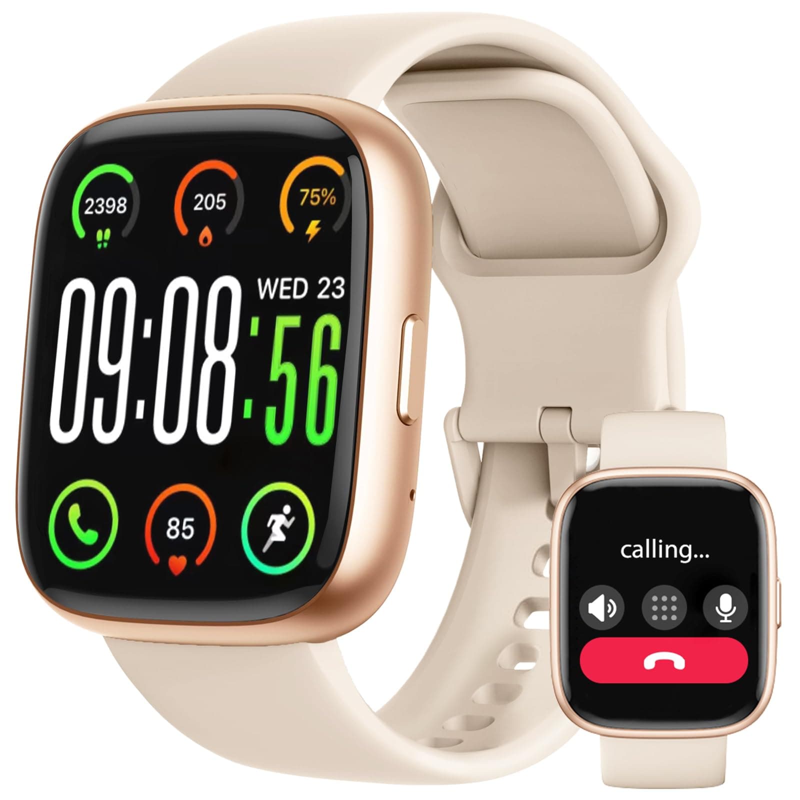 Reloj Inteligente Mujer Hombre con Alexa Integrado, Pantalla HD de 1,83" y Llamadas Bluetooth IP68 Smartwatch con SpO2 Sueño 100+ Modos Deportivos, Regalo Pulsera Actividad para Android iOS, Rosa