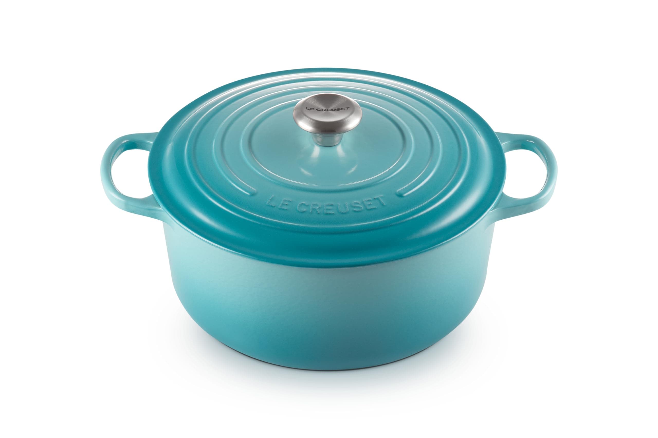 Le Creuset Signature Gusseisen-Bräter mit Deckel, Ø 28 cm, Rund, Für alle Herdarten und Induktion geeignet, Volumen: 6,7 l, 6,125 kg, Karibik, 21177281702430