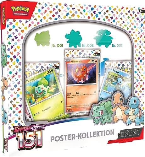 Pokémon-Sammelkartenspiel: Poster-Kollektion Karmesin & Purpur – 151 (3 Boosterpacks & 3 holografische Promokarten)
