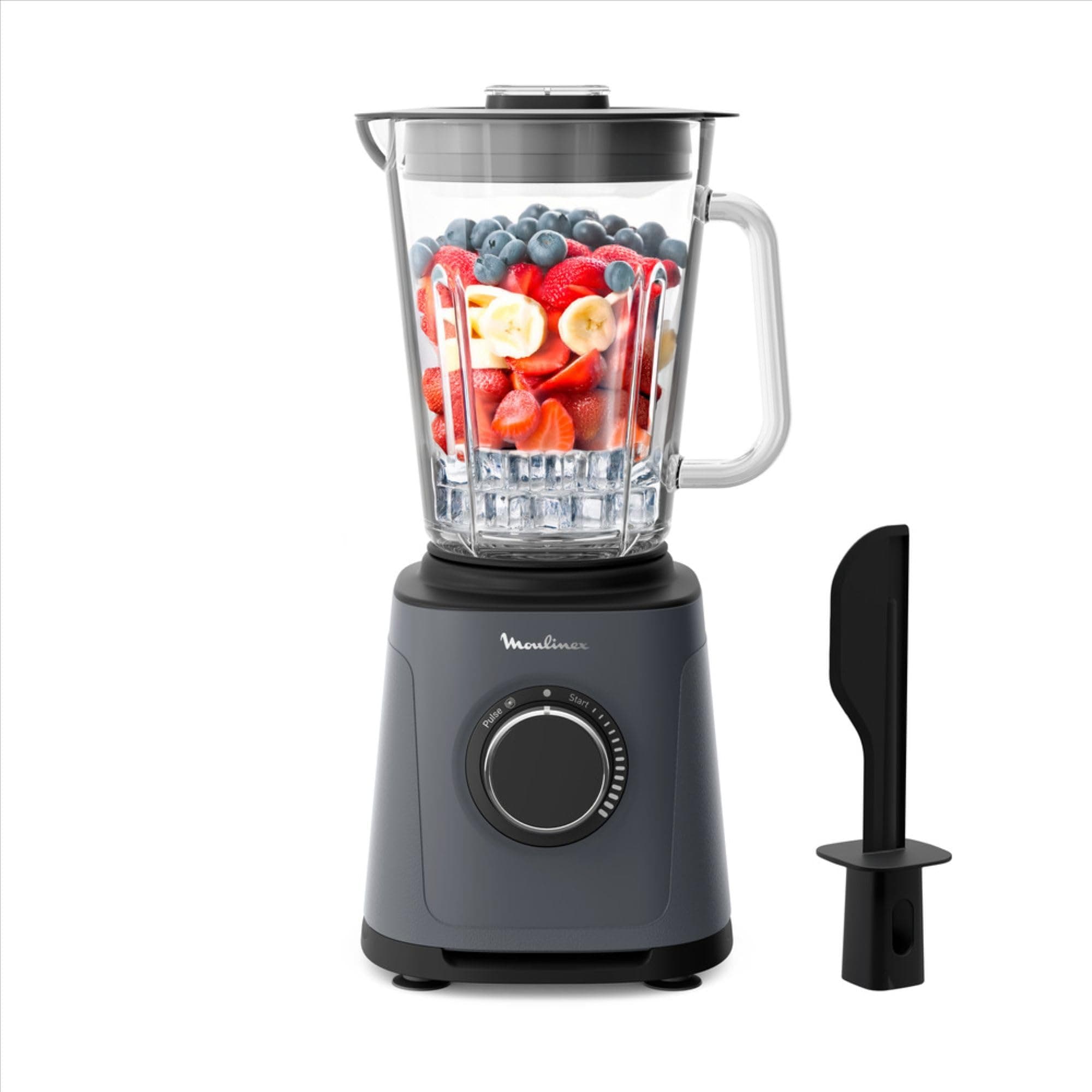 Moulinex Blender PerfectMix Essential 1200W, Lames Powelix, Bol Verre 2L, Mixage 30% Plus Rapide, Vitesse Ajustable & Pulse, Smoothie, Nettoyage Facile, LM771BF0, Poivre de Java