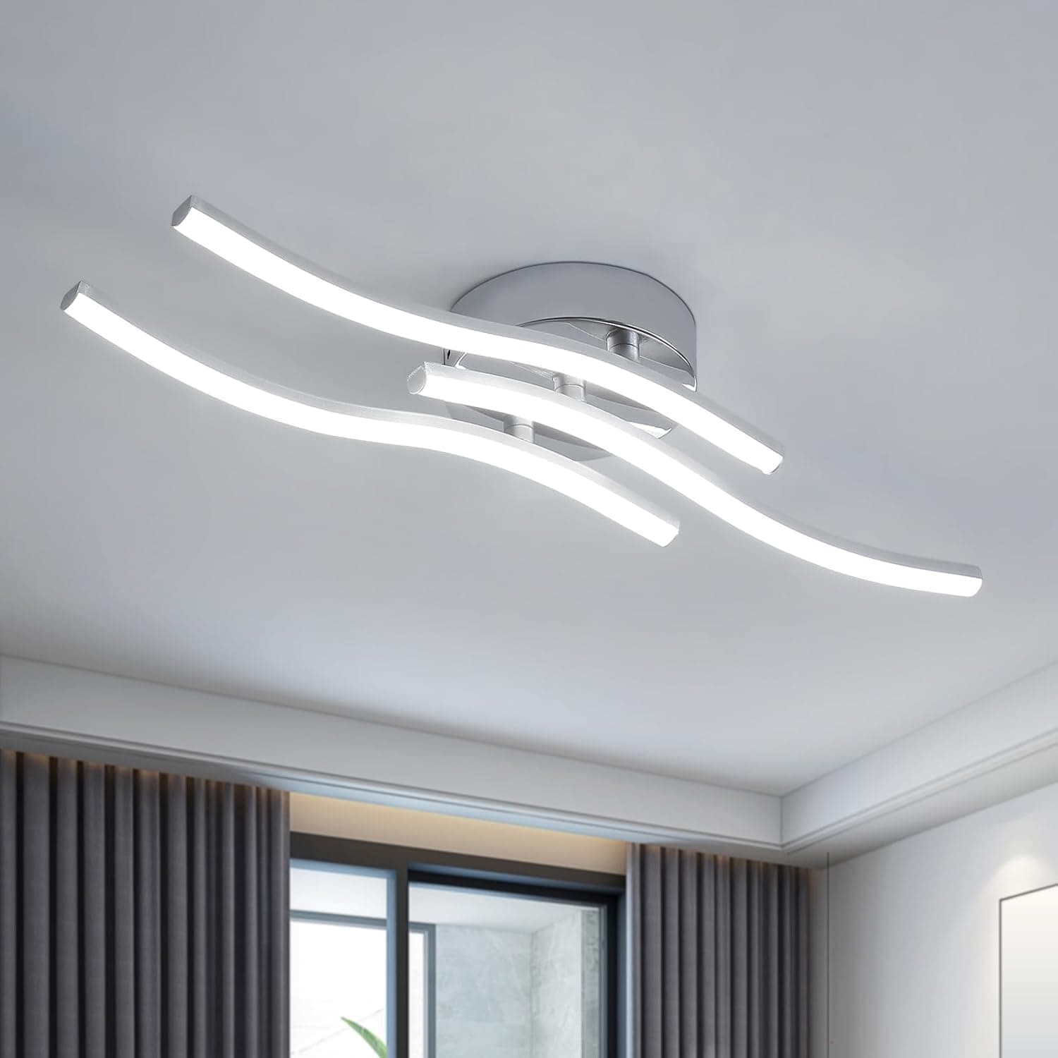 Dorlink Lampadario LED Soffitto, Plafoniera LED Soffitto Moderna, Lampadario Camera da Letto, 18W 1620LM Lampadari Soggiorno,6500K Bianco Freddo, Per Cucina, Corridoio, Ristorante,Ø52CM