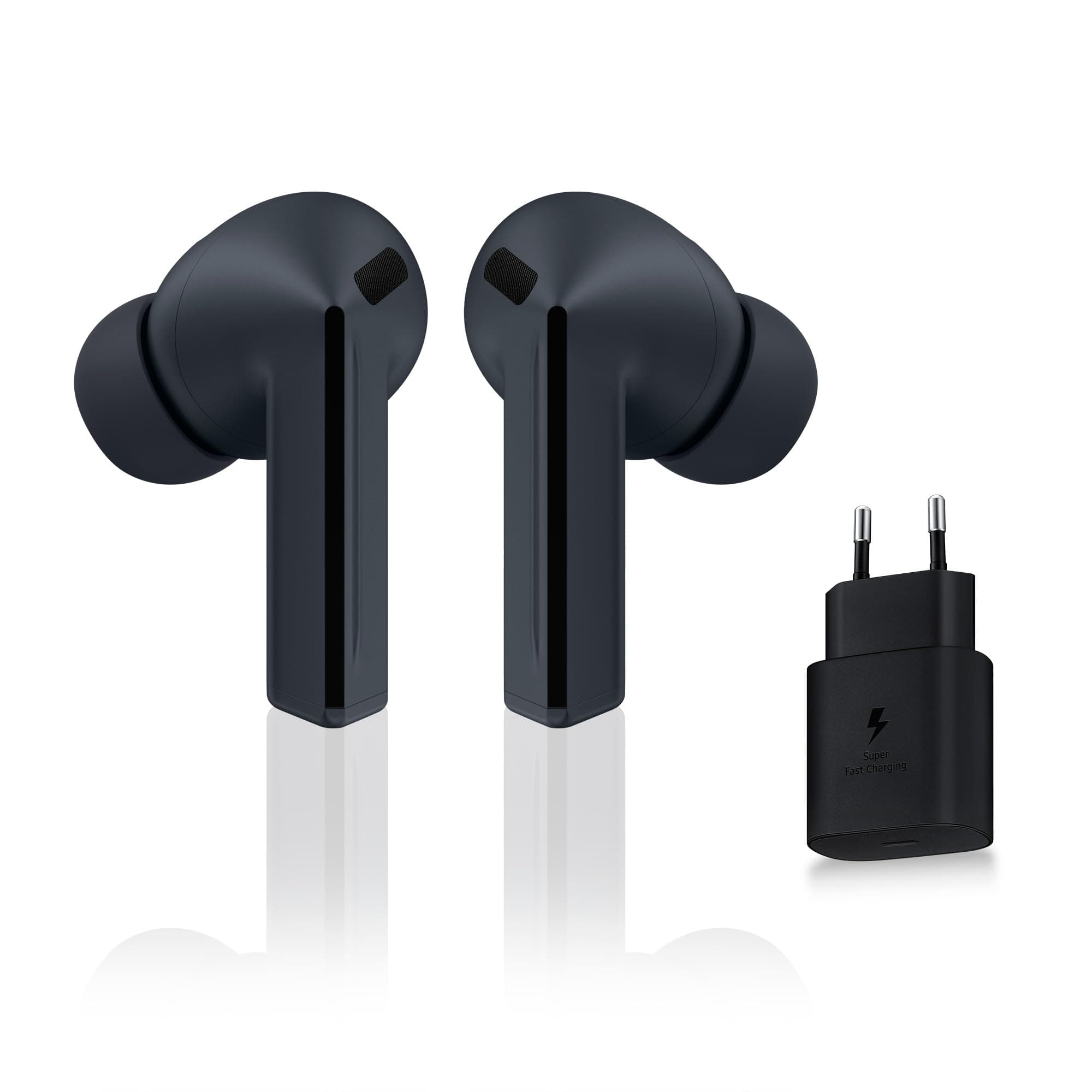 Samsung Galaxy Buds3 FE, Écouteurs sans Fil, Bluetooth, Réduction Active de Bruit, Audio 360, Gemini, Chargeur Secteur Rapide 25W Inclus, Noir, Version FR
