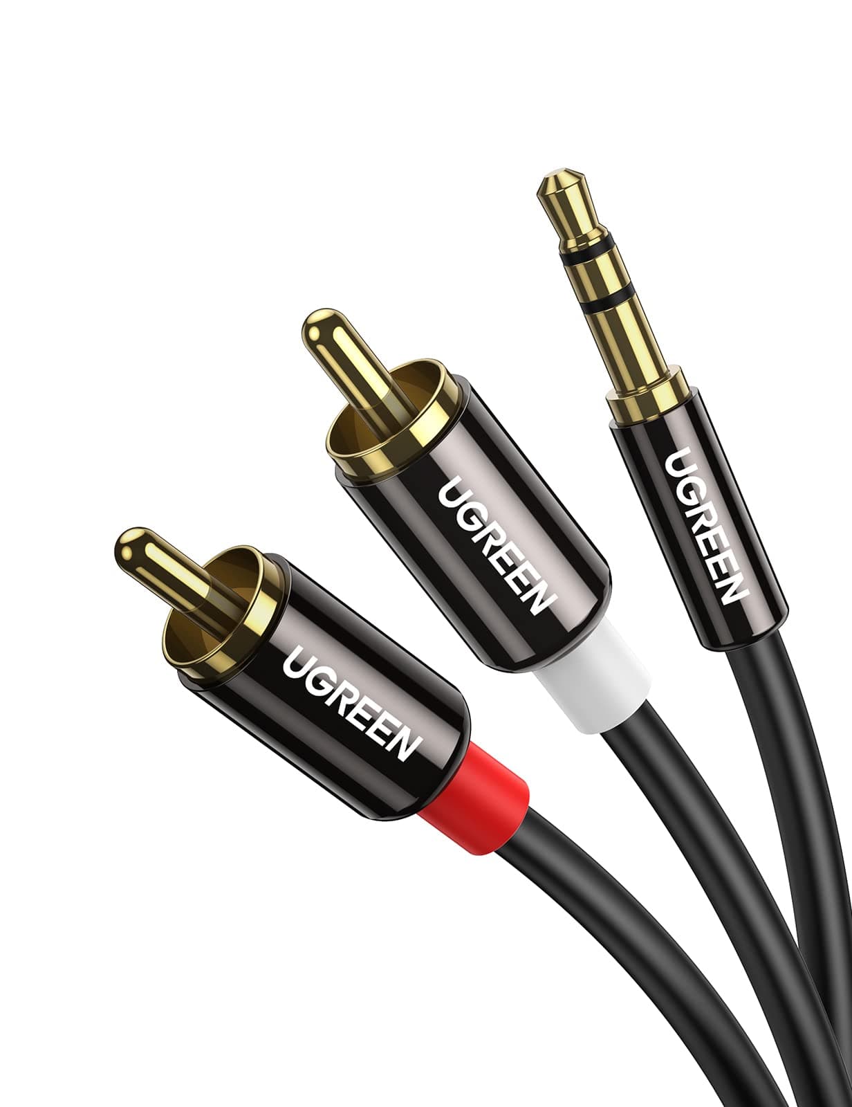 UGREEN Klinke auf Cinch Kabel 3,5mm Klinke Chinch Stereo Audio Kabel für TV, PC, Handy, MP3-Player, Lautsprecher, Heimkino, Autoradio, Tablet, Verstärker, Soundbar usw. (2m)