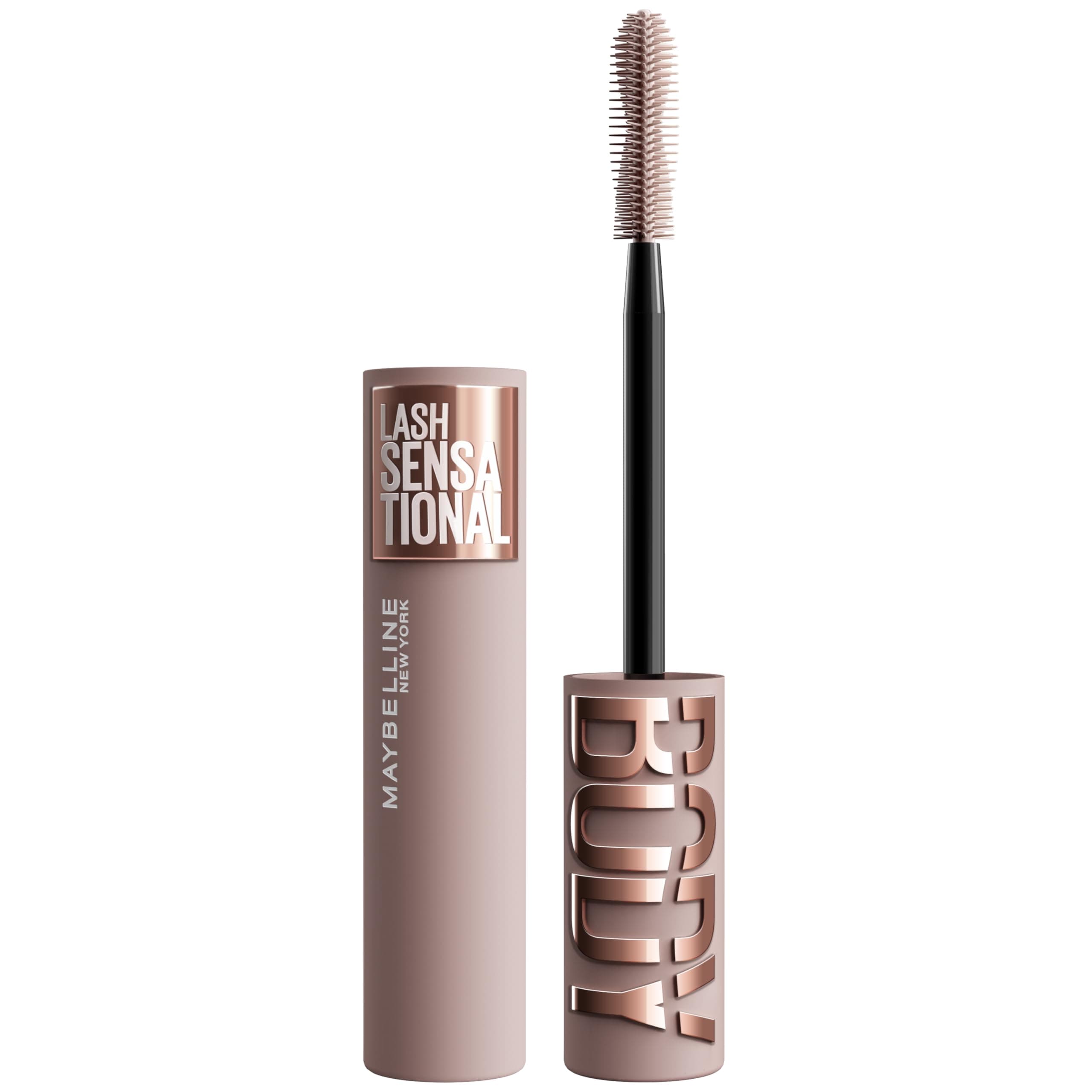 Maybelline New York Mascara Volumizzante, Adatto a Occhi Sensibili, Ciglia Incurvate e Volumizzate, Lunga Tenuta, Resistente a Sbavature e Sudore, Colore: Black, Body Mascara, Lash Sensational, 9,75ml