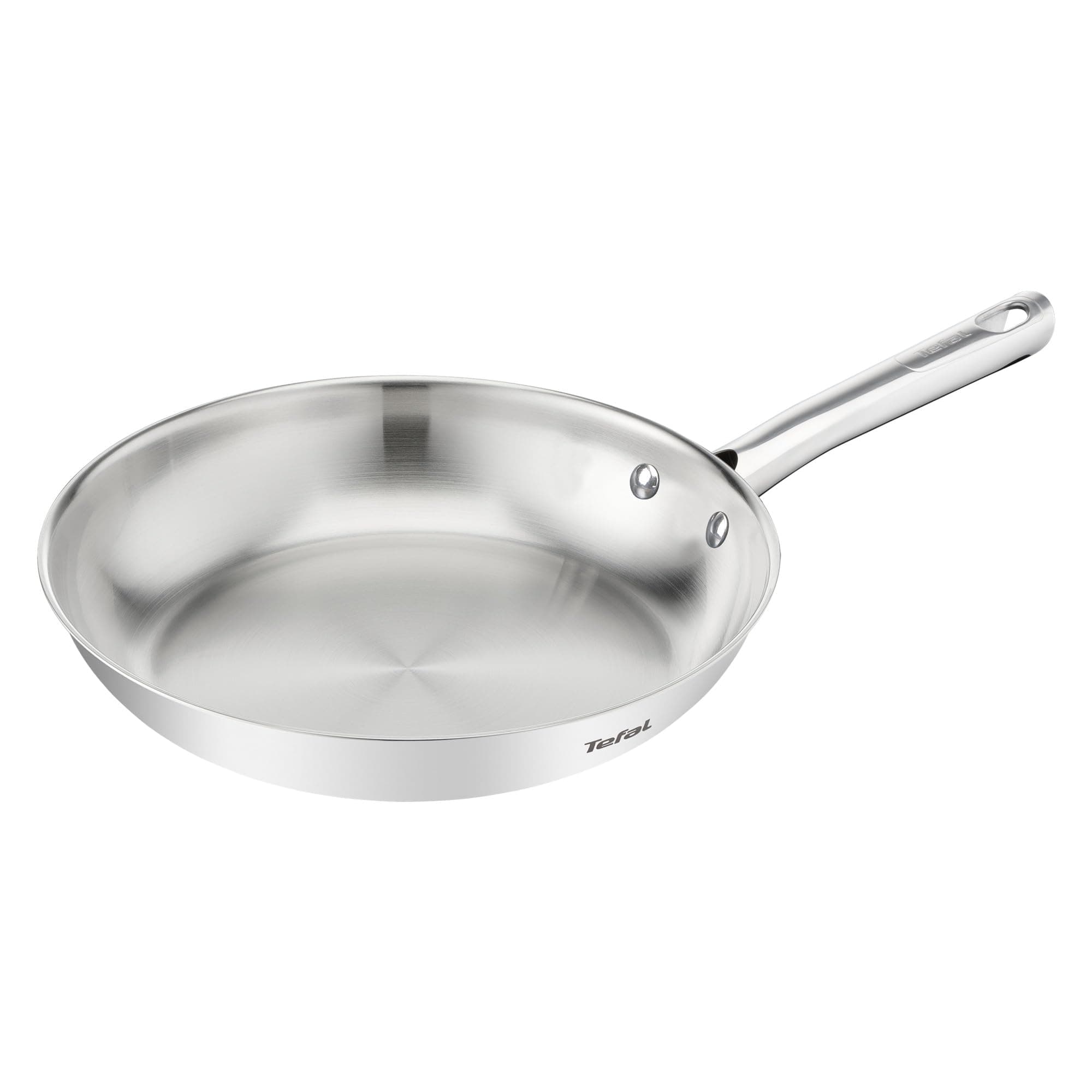 Tefal Duetto On - Sartén de 28 cm, Acero inoxidable, Cocción rápida y uniforme, Apto inducción, Mango ergonómico, 10 años de garantía, Resultados crujientes