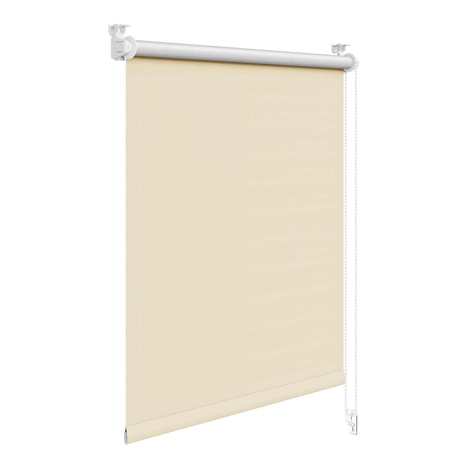 WOLTU Verdunkelungsrollo ohne Bohren, Thermo Verdunkelungsrollo mit Kette, Sichtschutz, für Türen und Fenster, 50 x 160 cm, Beige