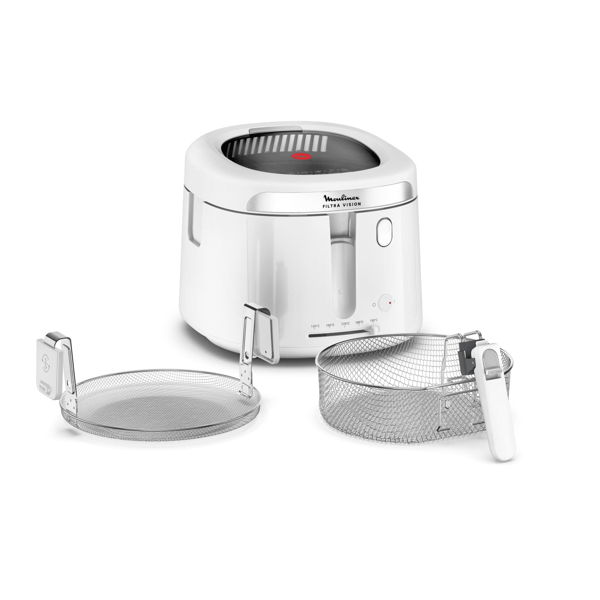 Moulinex Filtra Vision, Friteuse, Grande fenêtre pour garder un oeil sur la cuisson, Capacité familiale, Nettoyage facile, AF2541E0, Extérieur en Plastique Blanc