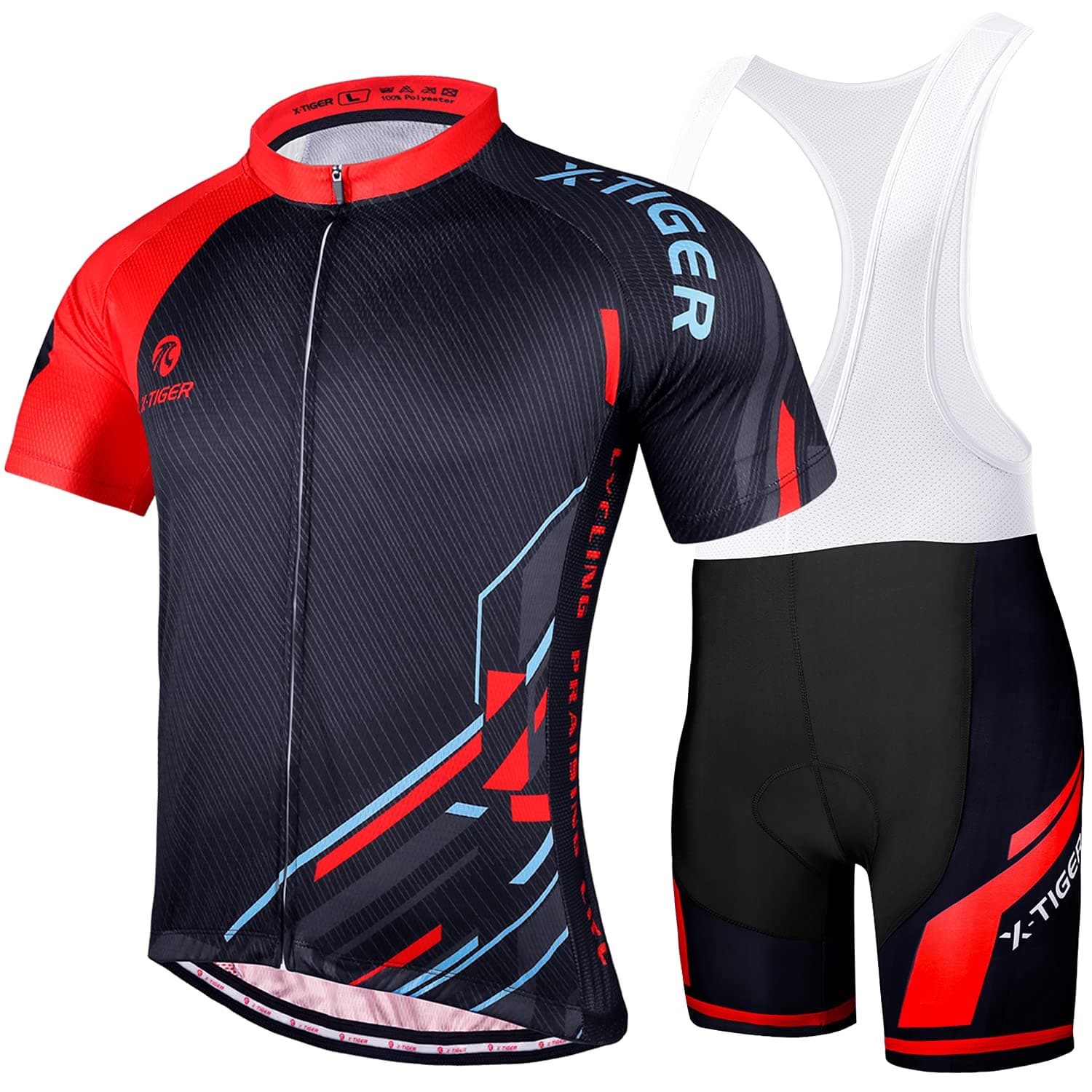 X-TIGER Ciclismo Uomo 5D Gel Salopette Pantaloncini Corti Imbottiti Set di Abbigliamento Ciclista