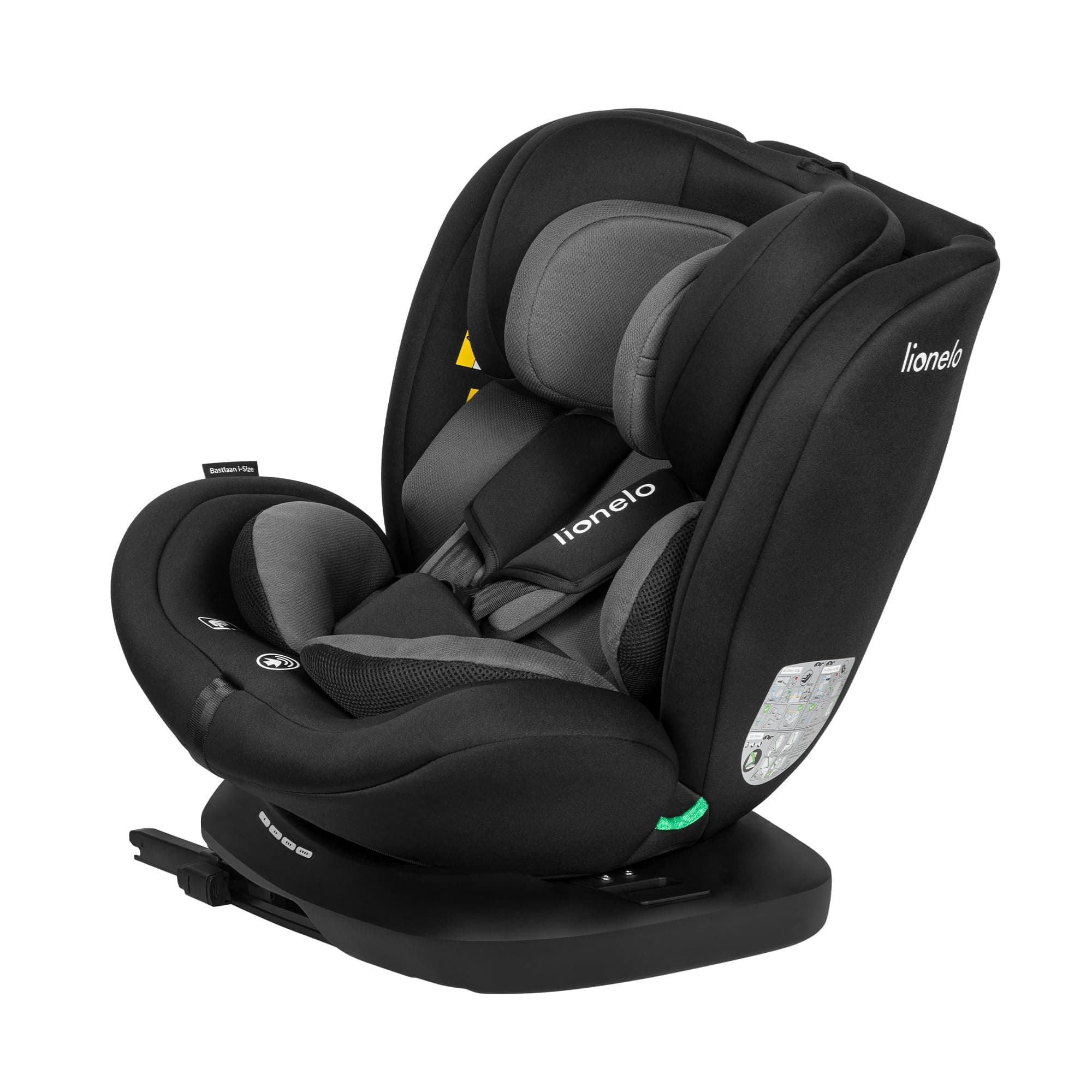 Lionelo Bastiaan i-Size Seggiolino Auto Evolutivo 4-in-1 per bambini 0-12 Anni (40-150 cm) ISOFIX e l'ultima Norma R129 Opzione Rivolto All'indietro, 21 Regolazioni, Girevole 360° Protezione Laterale