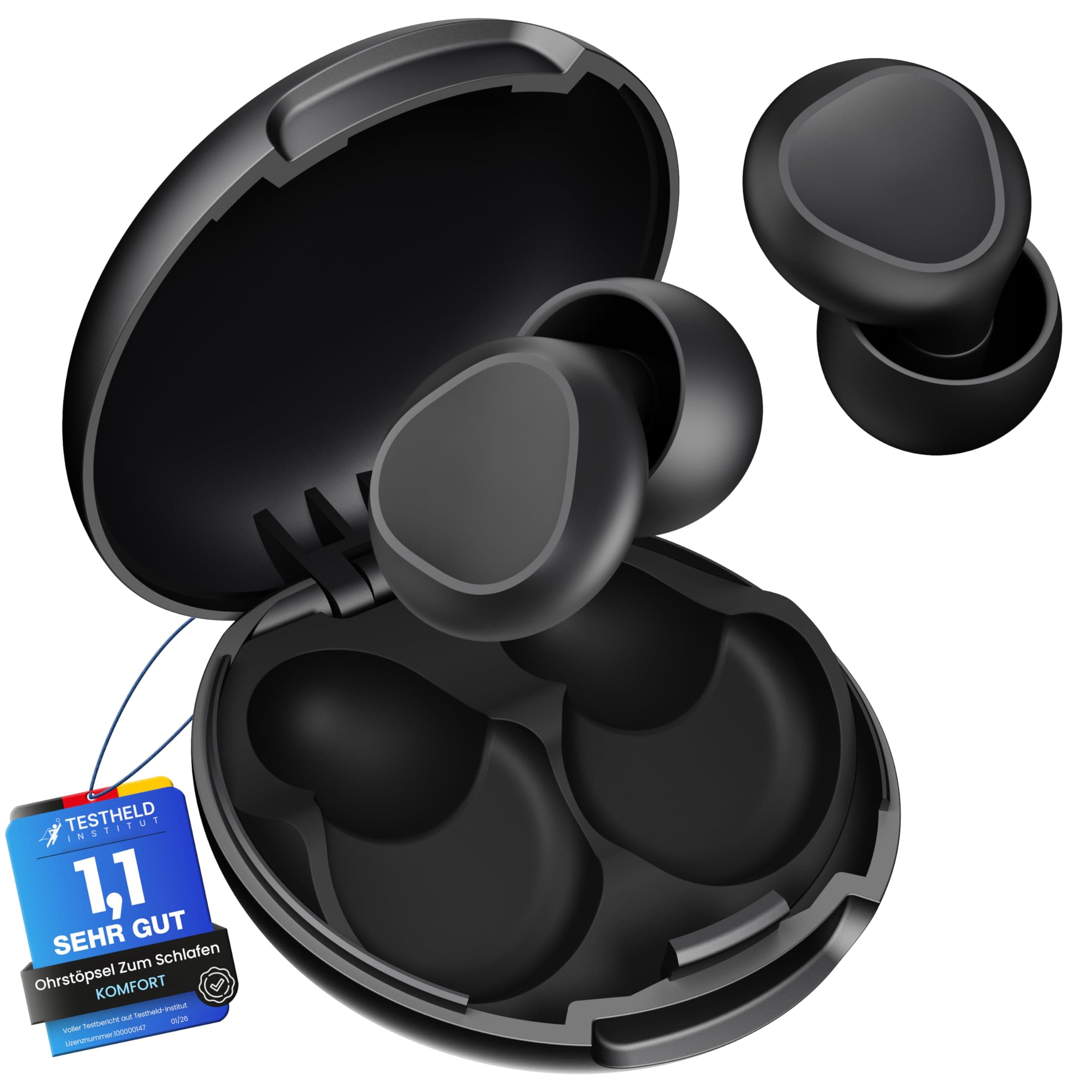 Sokzixx Tapones Oídos Ruido Dormir - Aislamiento acústico de nivel profesional 35dB | Tecnología SkinFit™ | Duerme como un bebé | Para viajes y conciertos | 4 tallas (XS/S/M/L)