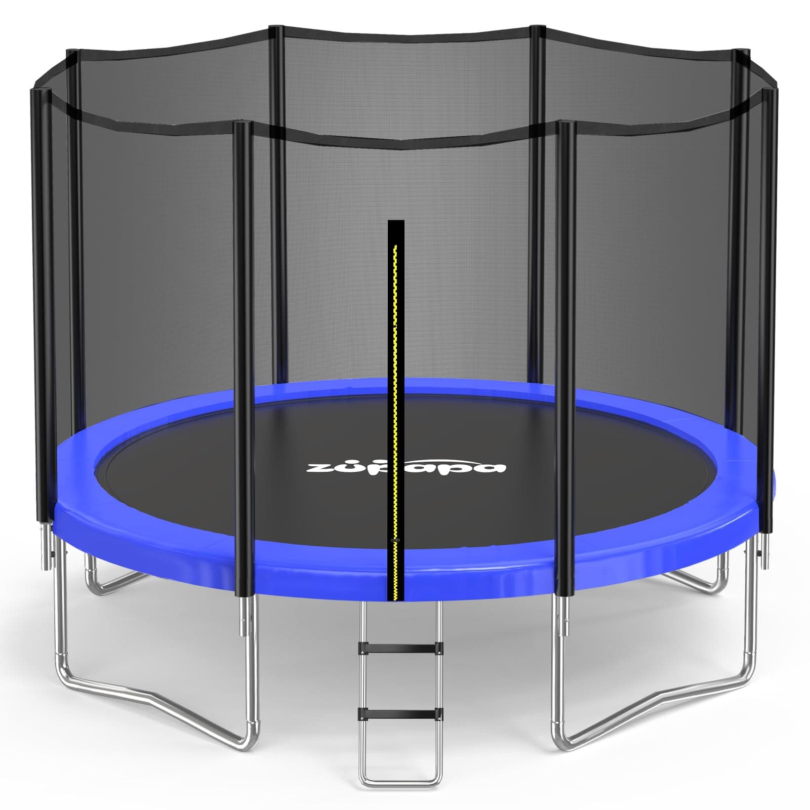 Zupapa Cama Elástica Resistente con Red de Seguridad y Escalera Antideslizante para Niños y Adultos, Diversión Familiar al Aire Libre en el Patio