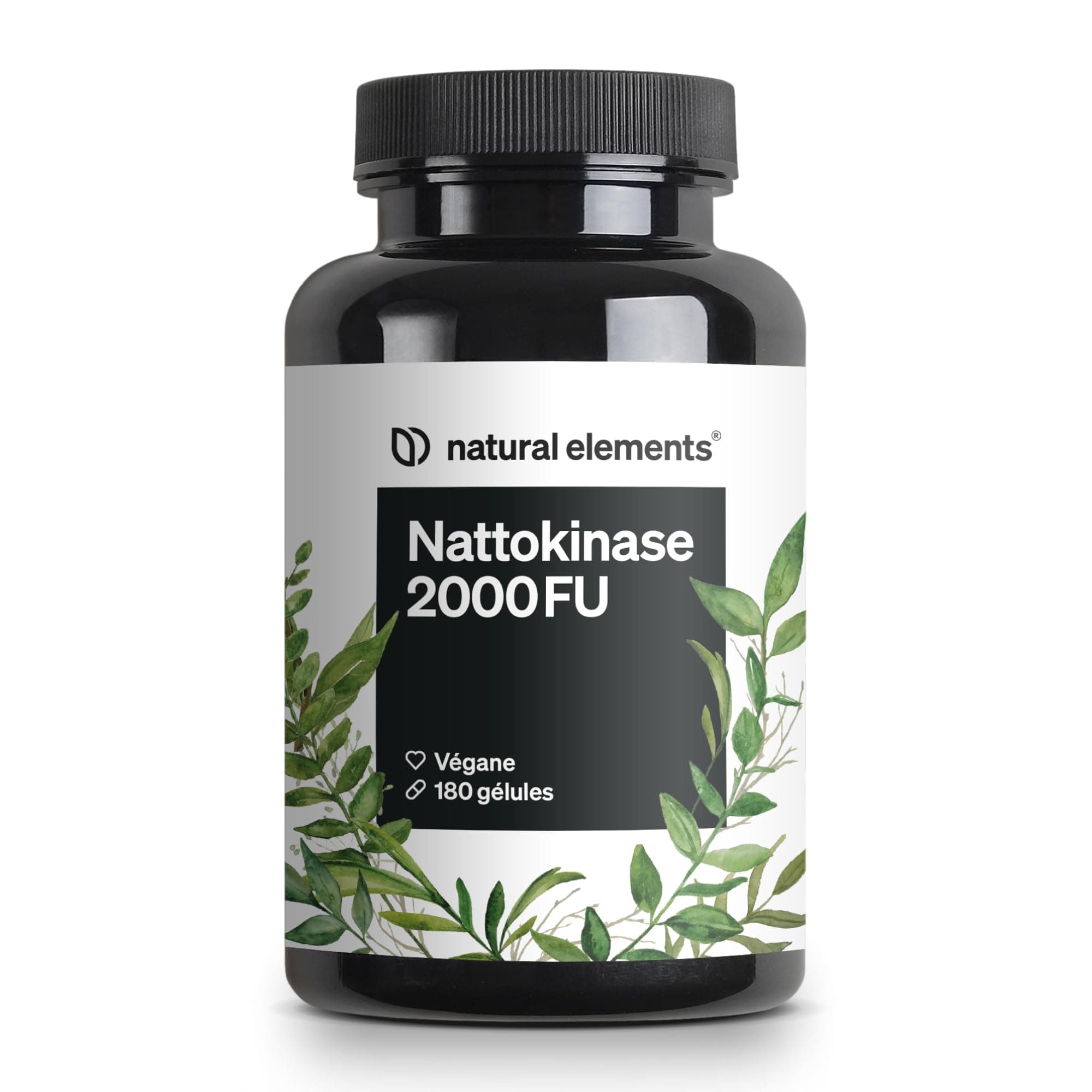 Nattokinase – 180 gélules hautement dosées de 100 mg (20 000 FU/g) chacune – natto issu de soja sans OGM – végane, sans additifs inutiles – produit et contrôlé en laboratoire en Allemagne
