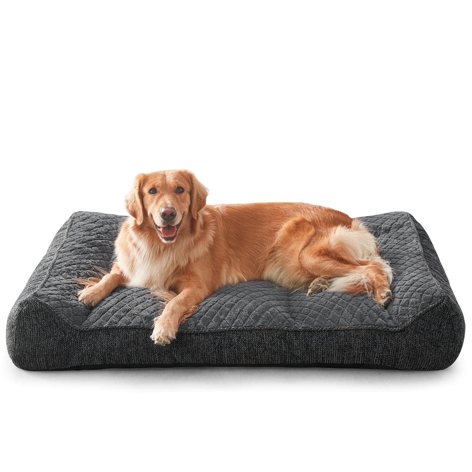 JOEJOY Cuccia Cane Interno Taglia Grande, Cuccia per Cani Sfoderabile e Lavabile, Letto per Cani Ortopedica, Cane Antiscivolo in Peluche Sherpa Morbido con Bordi Rialzati, 107 X 76 X 24 cm