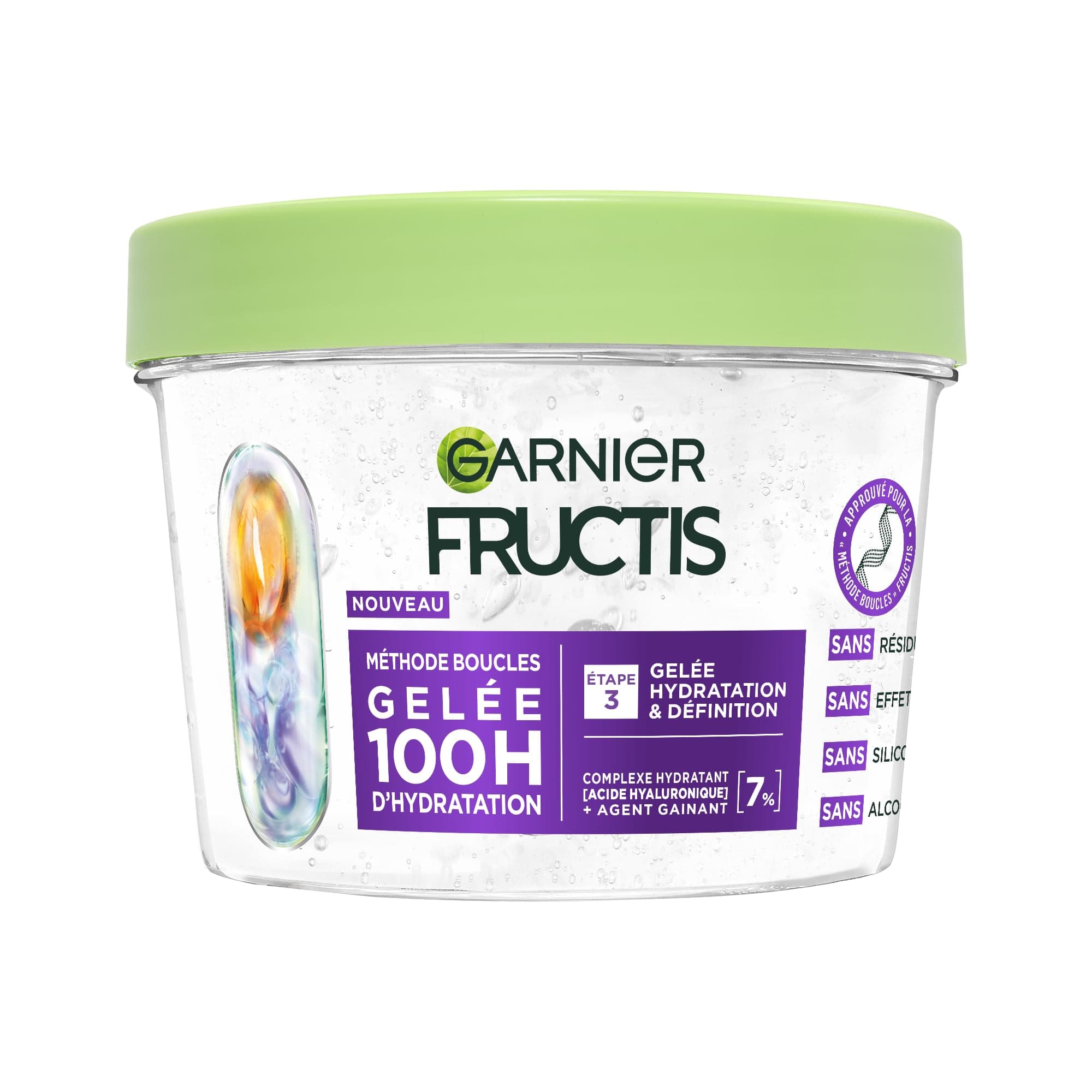 Garnier Fructis Méthode Boucles - Gelée Capillaire Hydratation & Définition pour Cheveux Bouclés - Enrichie en Acide Hyaluronique et Agent Gainant - Pour Tous les Types de Boucles - 370 ml
