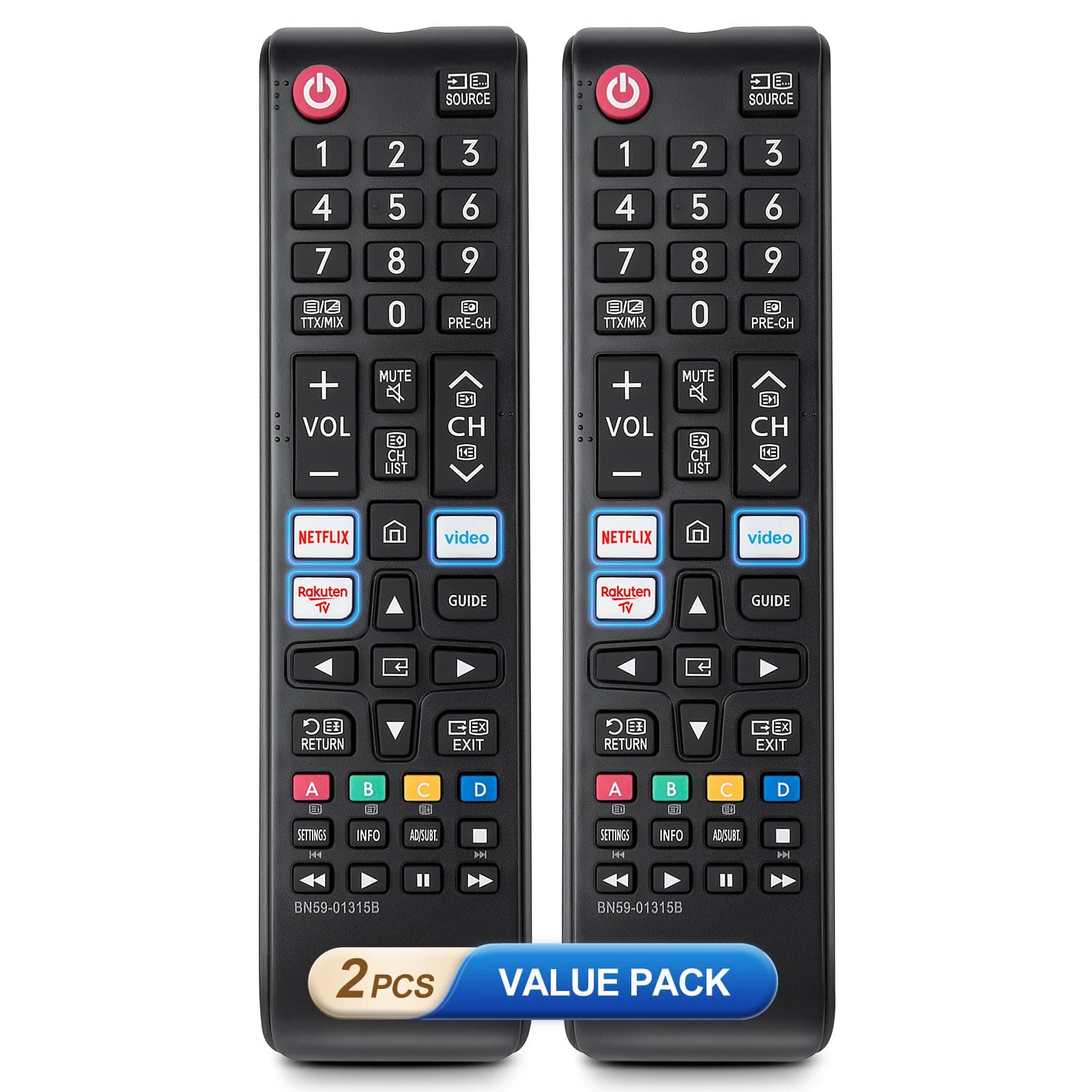 Universale per Samung-TV-Remote-Control-Sostituzione, Compatibile con Tutti i Modelli Samung Smart TV (confezione da 2)