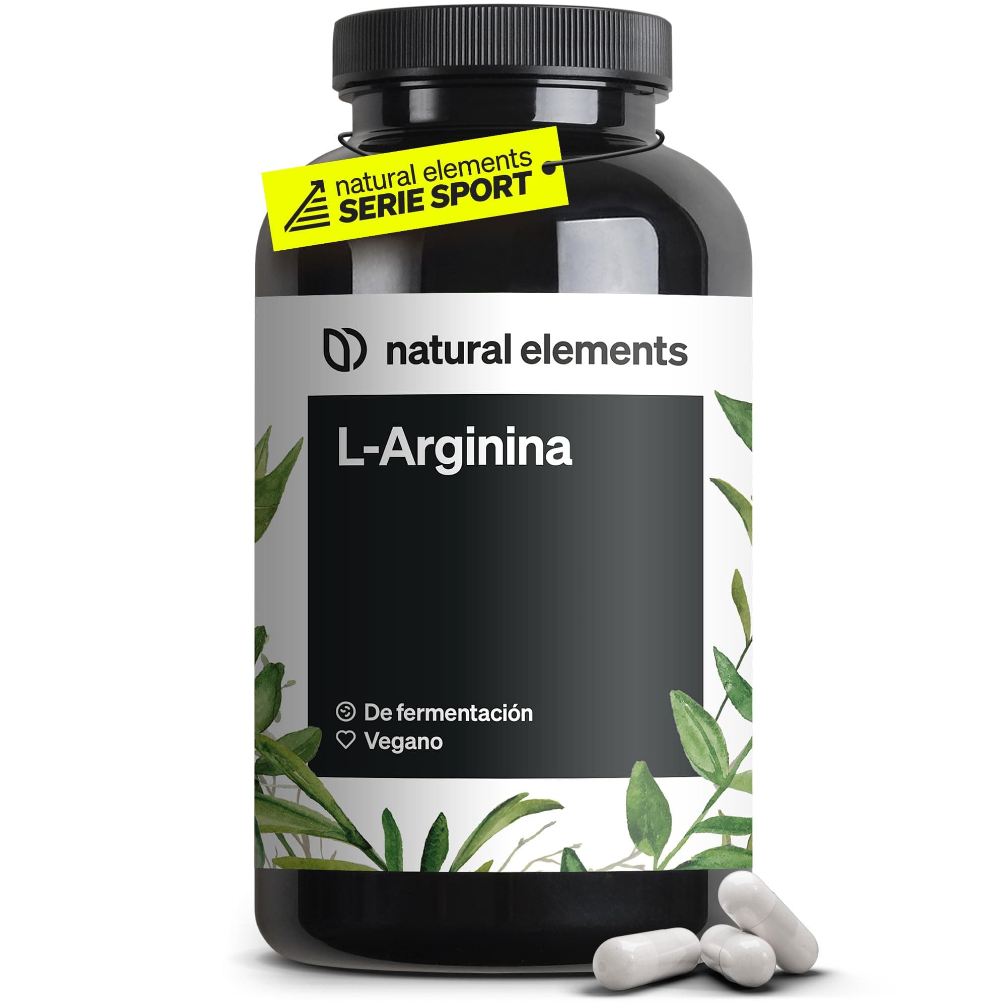 L-Arginina - 365 cápsulas veganas - 4.500 mg de L-arginina vegetal por dosis diaria (3.750 mg l-arginina pura) - Alta dosificación - Producto fabricado y probado en laboratorio en Alemania