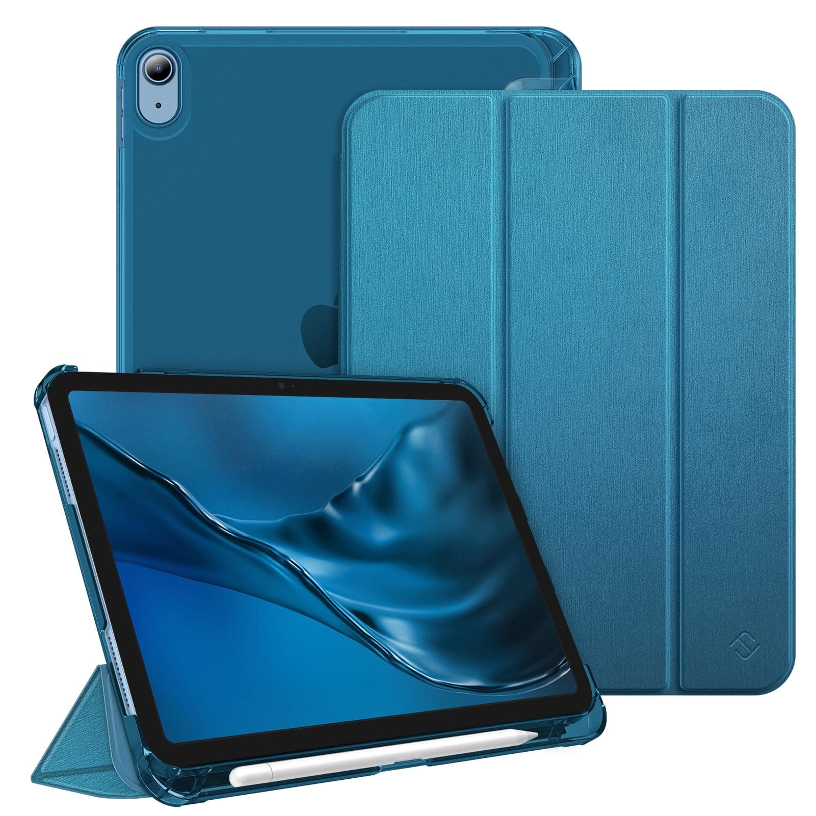 Fintie Hülle für iPad A16 11. Generation 11 Zoll 2025 & iPad 10. Generation 10,9 Zoll 2022 mit Stifthalter – ultradünne, leichte Schutzhülle mit Hart-PC, Transparente Rückseite, Blaugrün