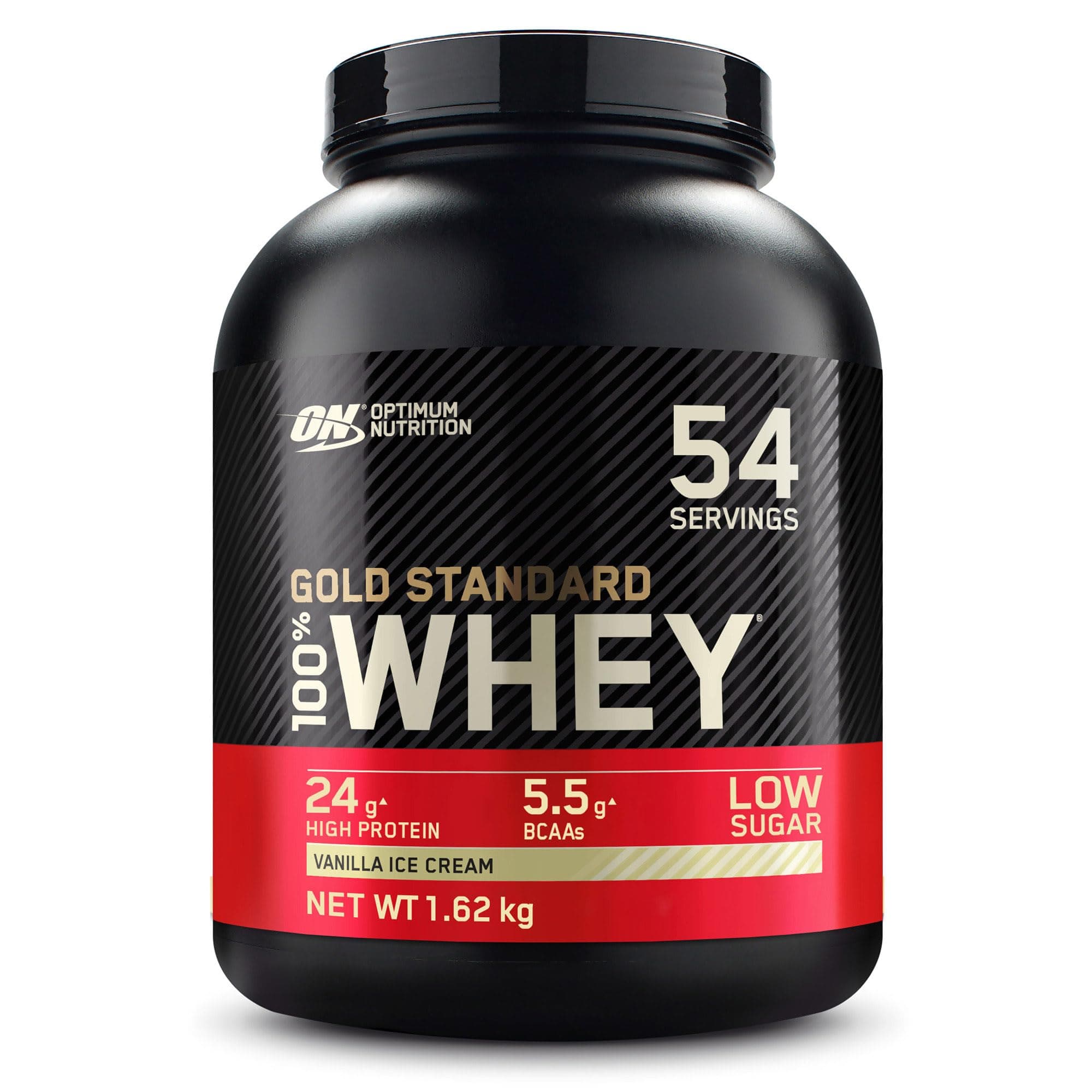 Optimum Nutrition Gold Standard 100% Whey, Protéine en Poudre, Goût Glace à la Vanille, 1.62kg, 54 Doses