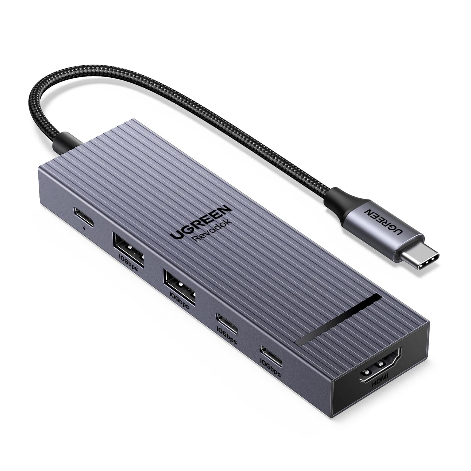 UGREEN Revodok Pro 106 10Gbps USB C Hub HDMI 4K@60Hz USB C Adapter mit USB 3.2 PD 100W Kompatibel mit iPhone 17/16 Serie, iPad Pro/Air, Mac mini M4/M4 Pro, Steam Deck usw.