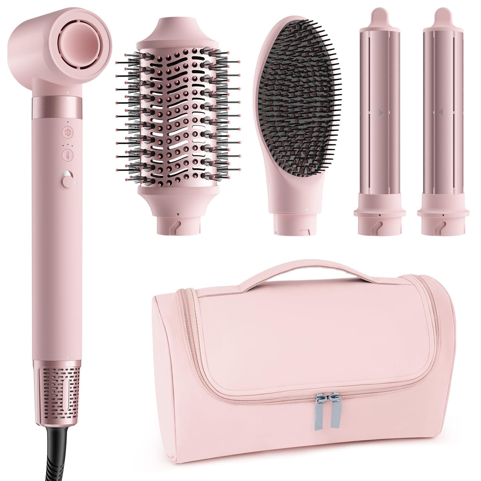 MESCOMB 5 en 1 Air Styler & Cepillo Secador de Pelo, Secado Rápido, Sin Daños por Calor, Sin Frizz par Volumisation para Todo Tipo de Cabello, Bolsa Organizadora de Regalo, Dar Regalos
