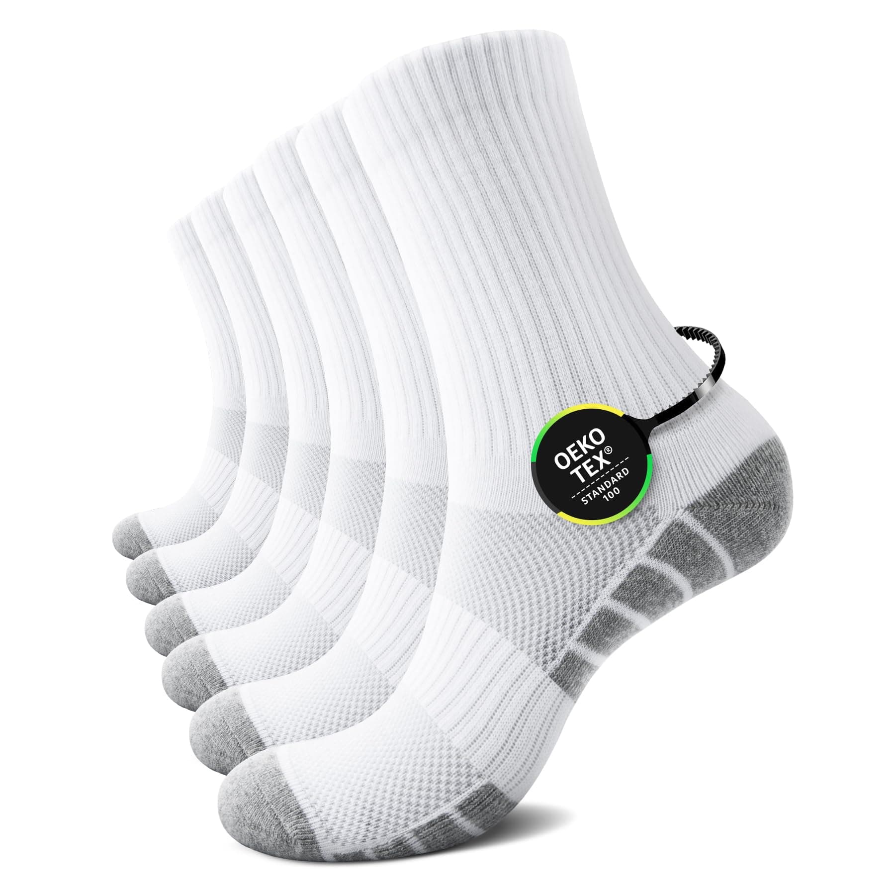 TUUHAW Chaussettes Homme Femme Coton Éponge Chaussettes de Sport (Lot de 6) Pour Tennis Course Trekking Golf, OEKO-TEX Standard 100