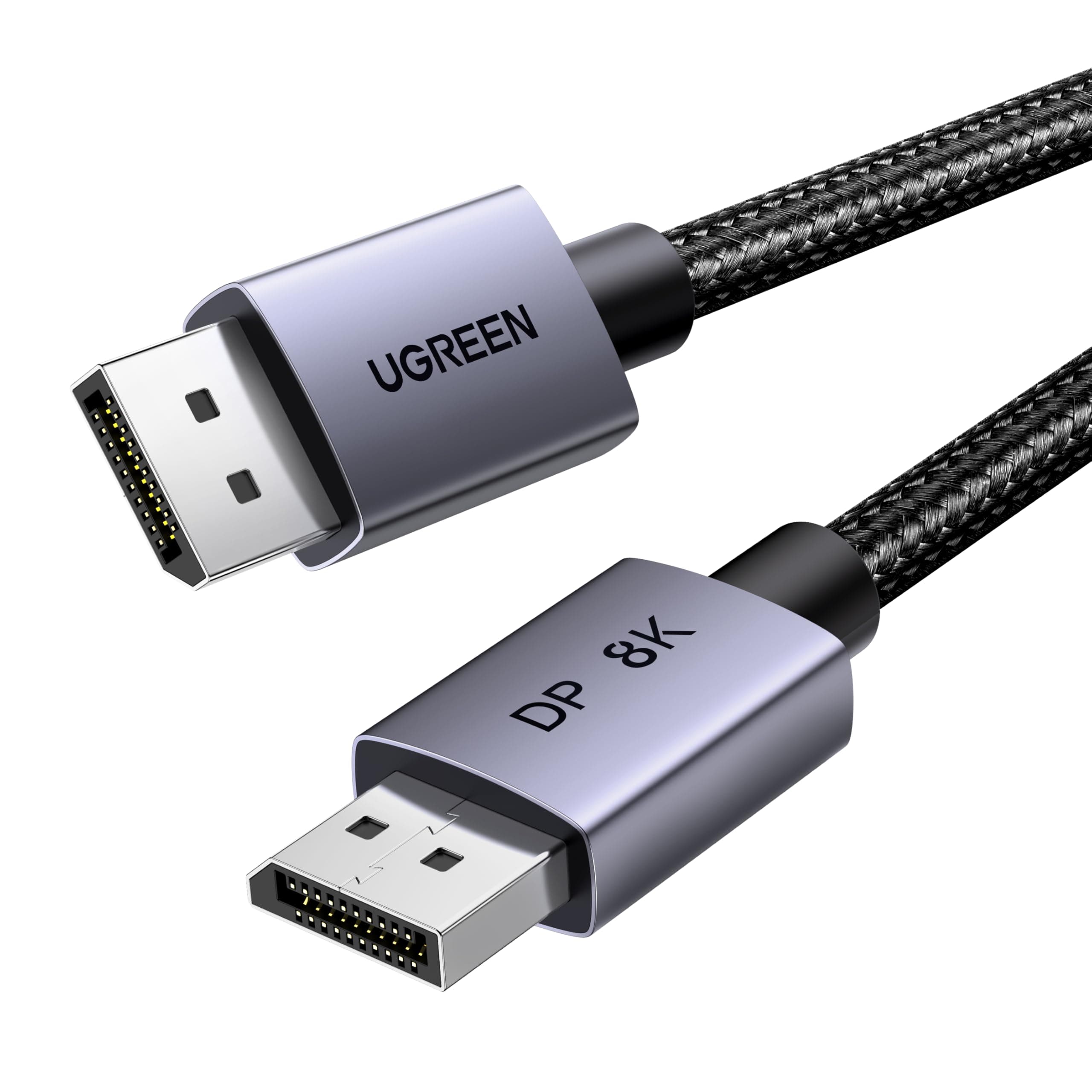 UGREEN 8K Displayport Kabel 1.4 8K 60Hz 4K 240Hz, VESA-Zertifiziert, Aluminium DP kabel 32.4Gbps Kompatibel mit HDR, FreeSync, G-Sync, DSC 1.2, HDCP 2.2 für PC, HDTV, Monitor, Grafikkarte(3M)