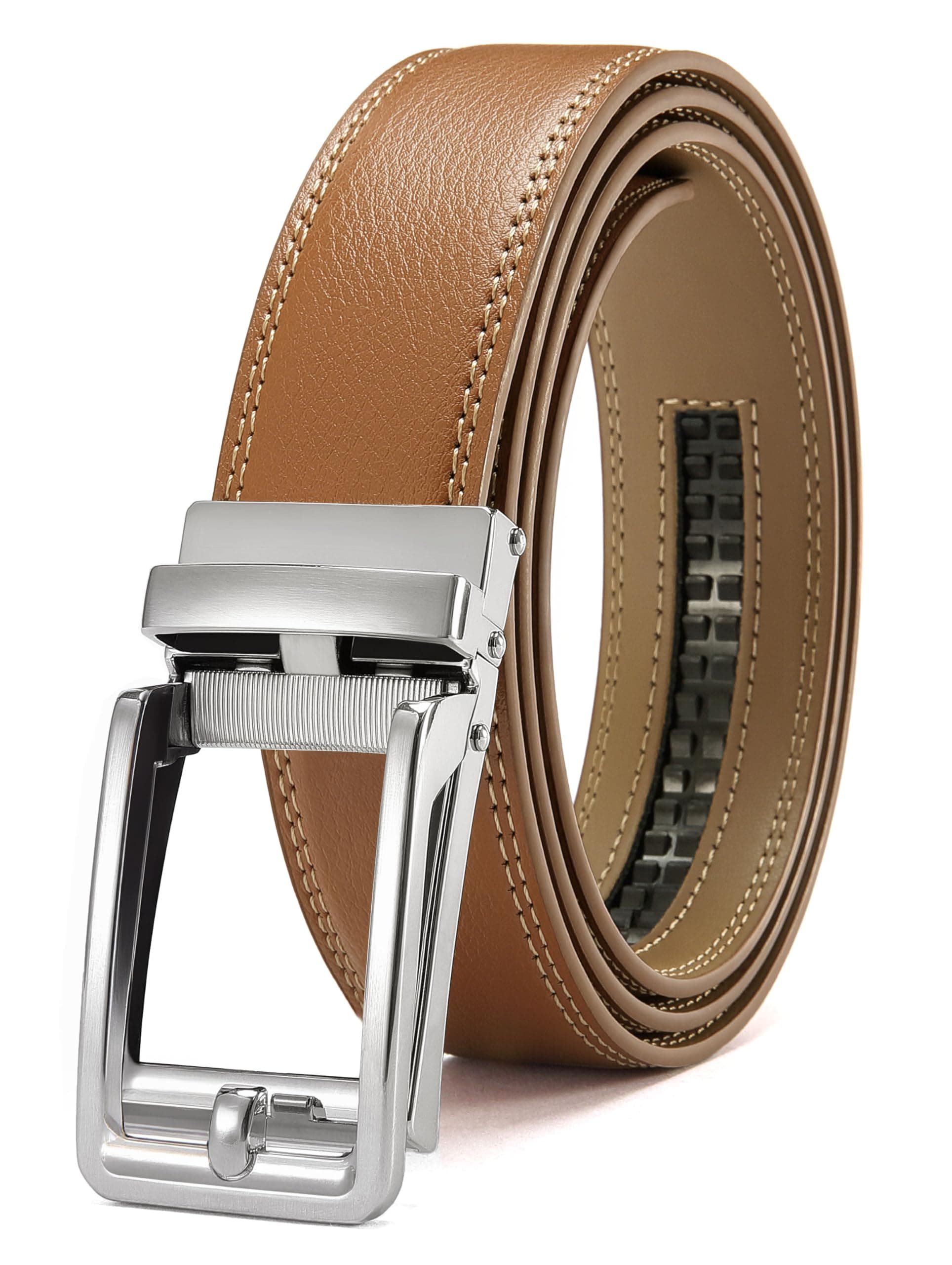 CHAOREN Cintura Uomo, Cintura Uomo Pelle Cricchetto Automatica Fibbia 35mm, Cinta Regolabili per Adattarsi