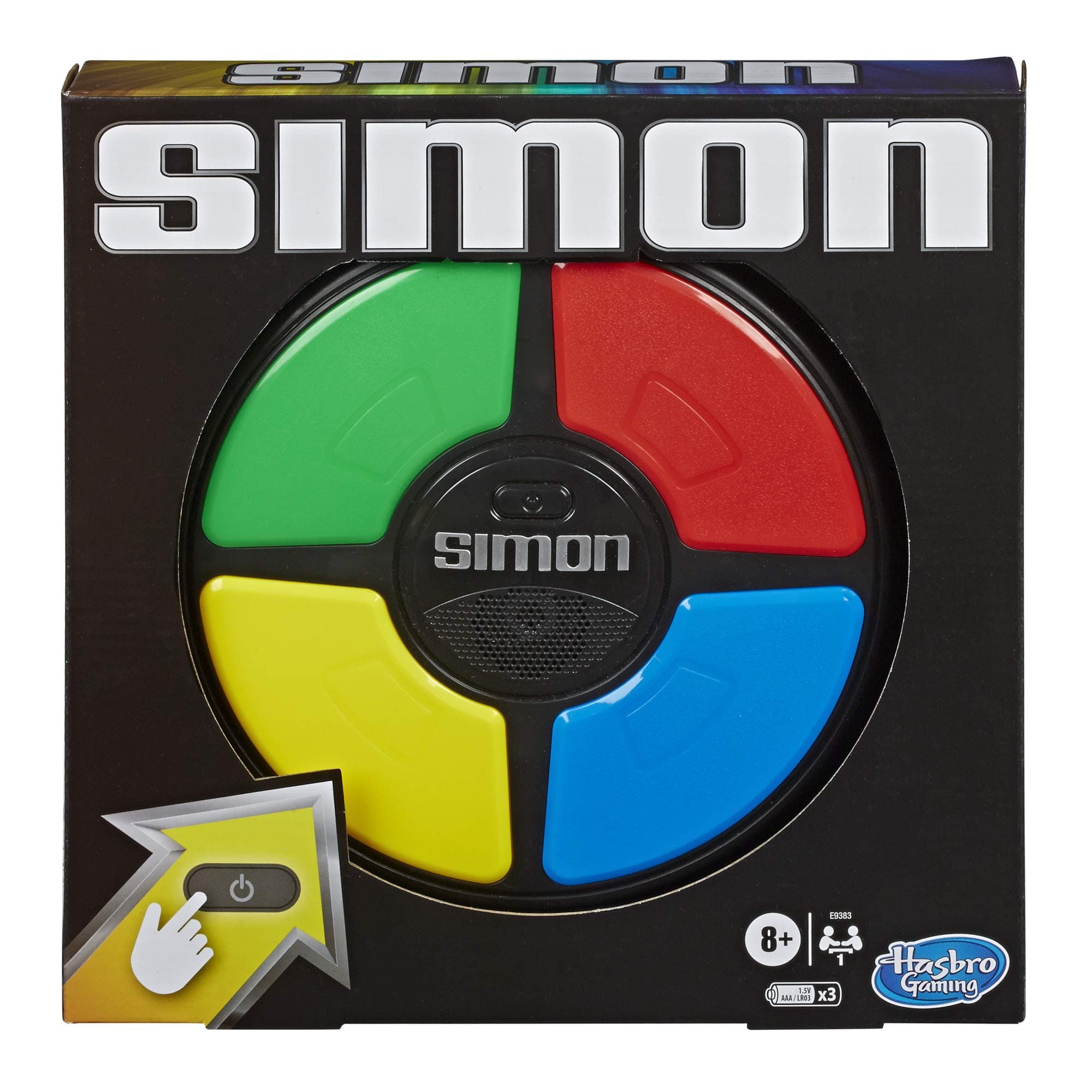 Hasbro Gaming Simon Classic, Gioco da Tavolo Elettronico di Memoria Interattivo, per Bambini e Bambine di 8+ Anni, Giocattolo Portatile con Luci e Suoni per 2 Giocatori
