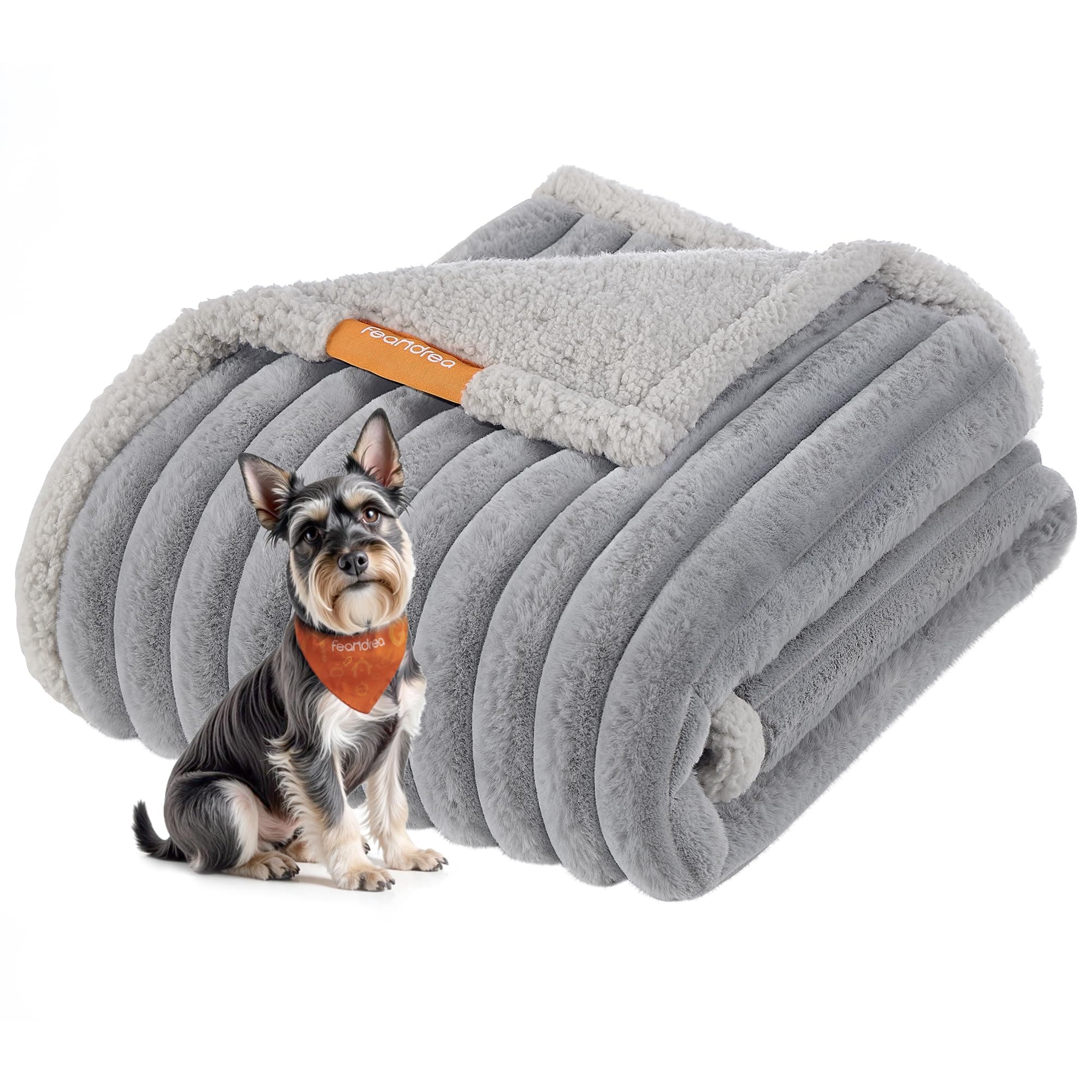 Feandrea Alfombra Impermeable para Perros, Tamaño M, 102 X 73 cm, para Perros Miniatura y Pequeños, Diseño Reversible, Funda de Sofá, Lavable, Gris Paloma y Gris Claro PPB034G01