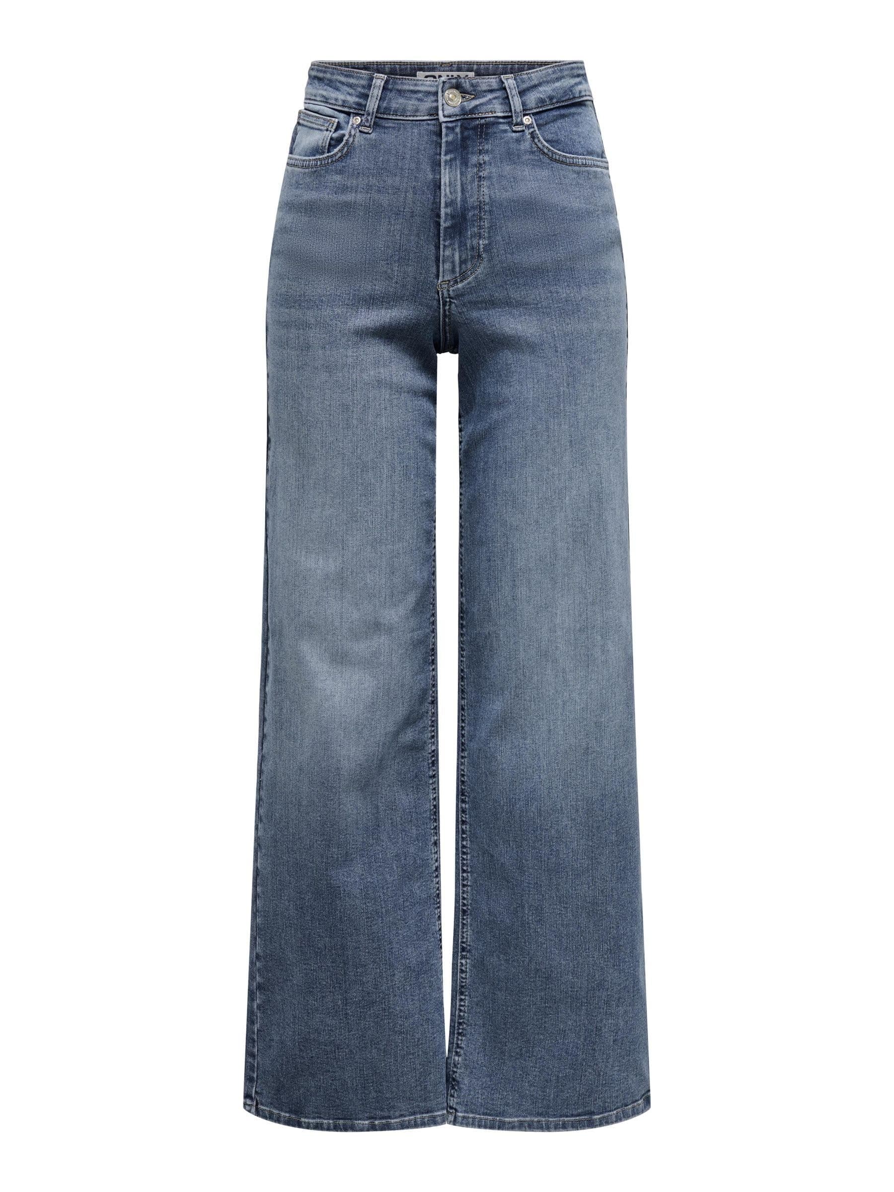 ONLY Female Jeans mit weitem Bein ONLMADISON Hohe Taille Weiter Beinschnitt Jeans