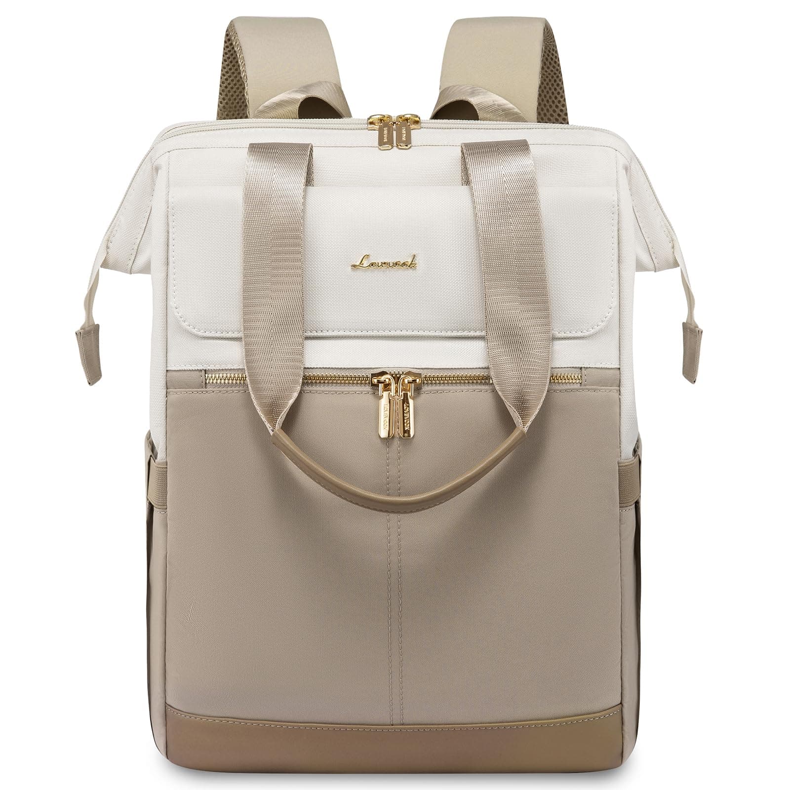 LOVEVOOK Rucksack Damen, Laptop Schulrucksack Wasserdicht, Schultasche Teenager Backpack Women Elegant Tagesrucksäcke Handtasche 2 in 1, 15,6 Zoll Arbeitstasche Lehrertasche Reiserucksack für Uni Büro